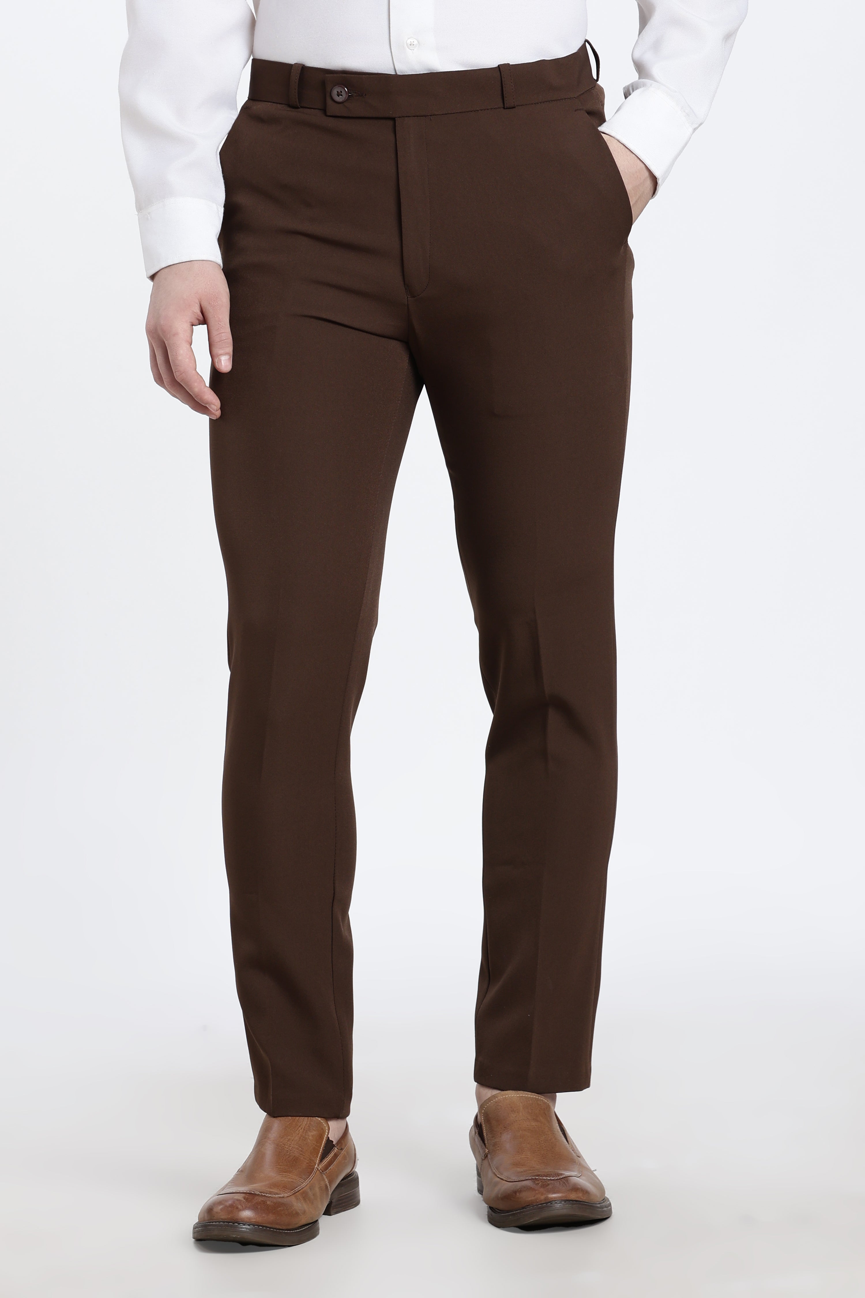 Men’s Dark Brown Premium Formal Barbie Lycra Trouser