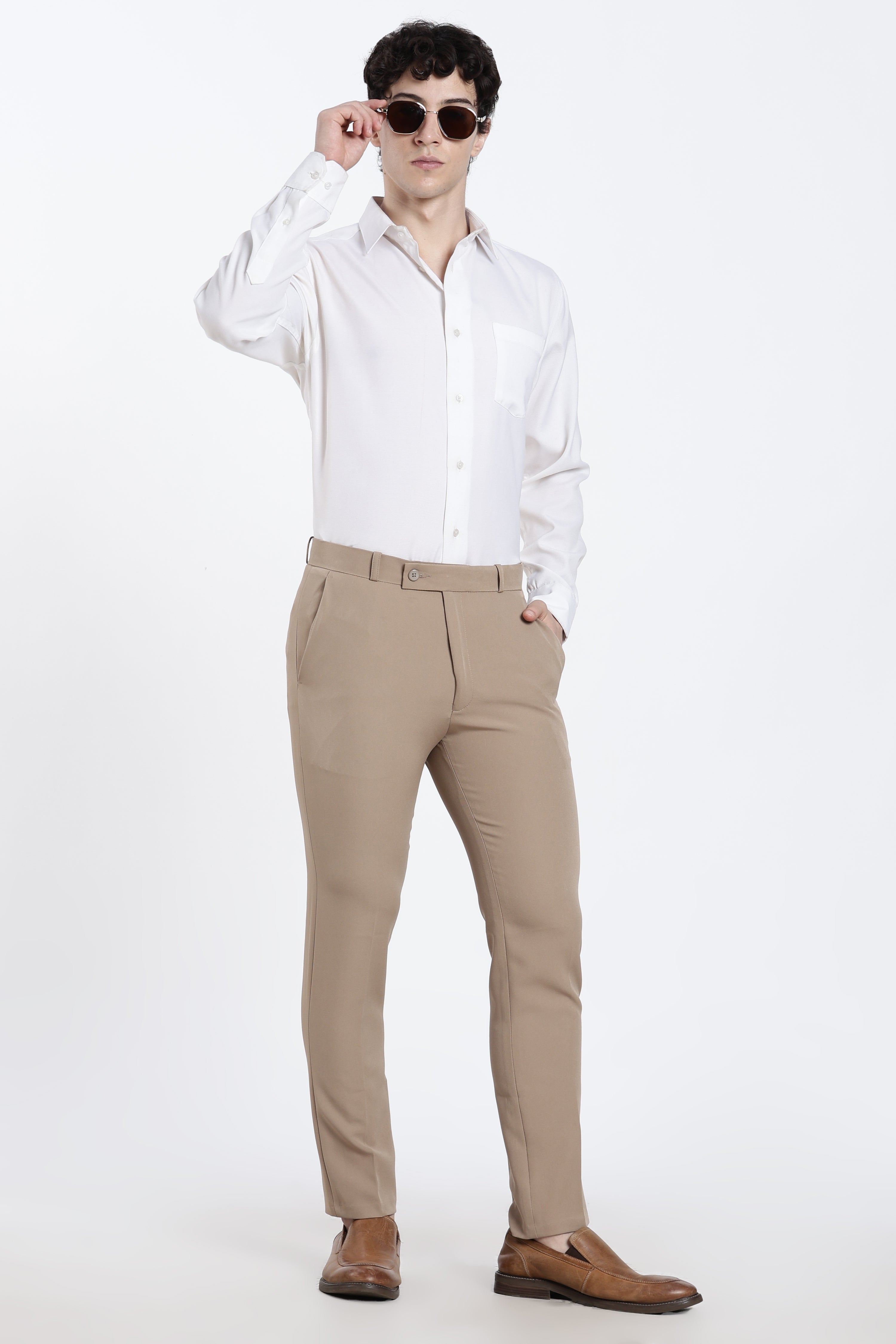 Men’s Sandal Beige Premium Formal Barbie Lycra Trouser