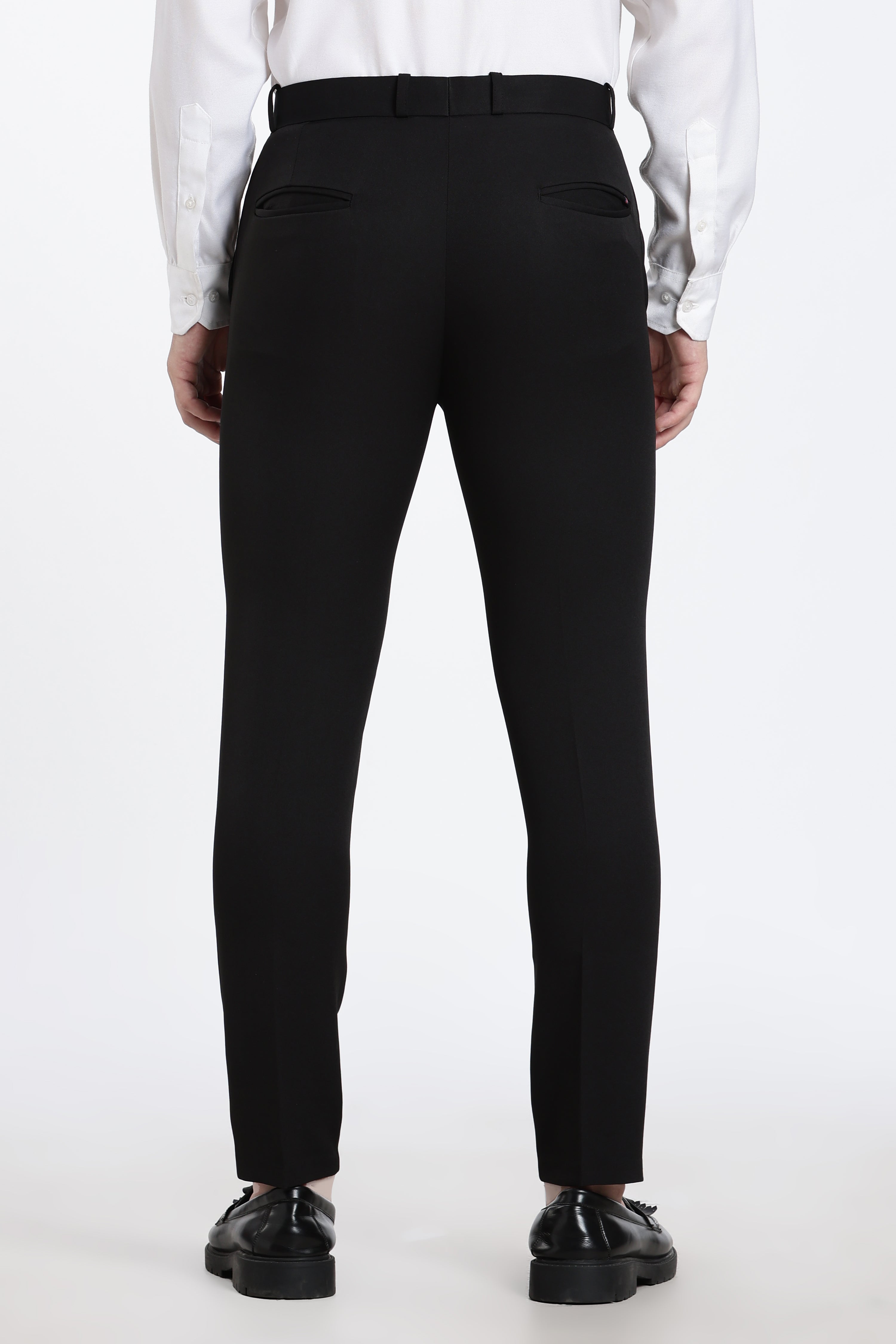 Men’s Jet Black Premium Formal Barbie Lycra Trouser