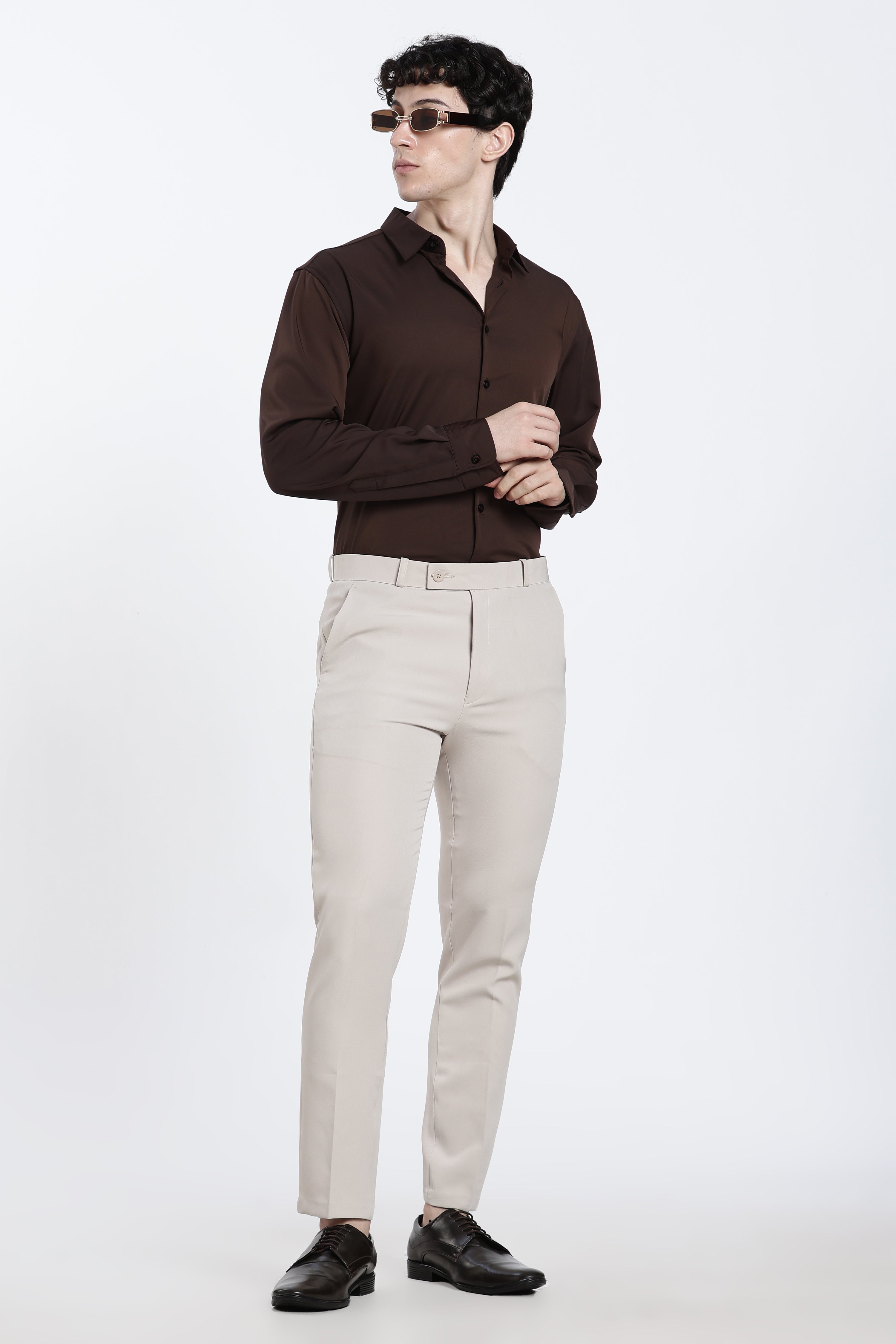 Men’s Off-White Premium Formal Barbie Lycra Trouser