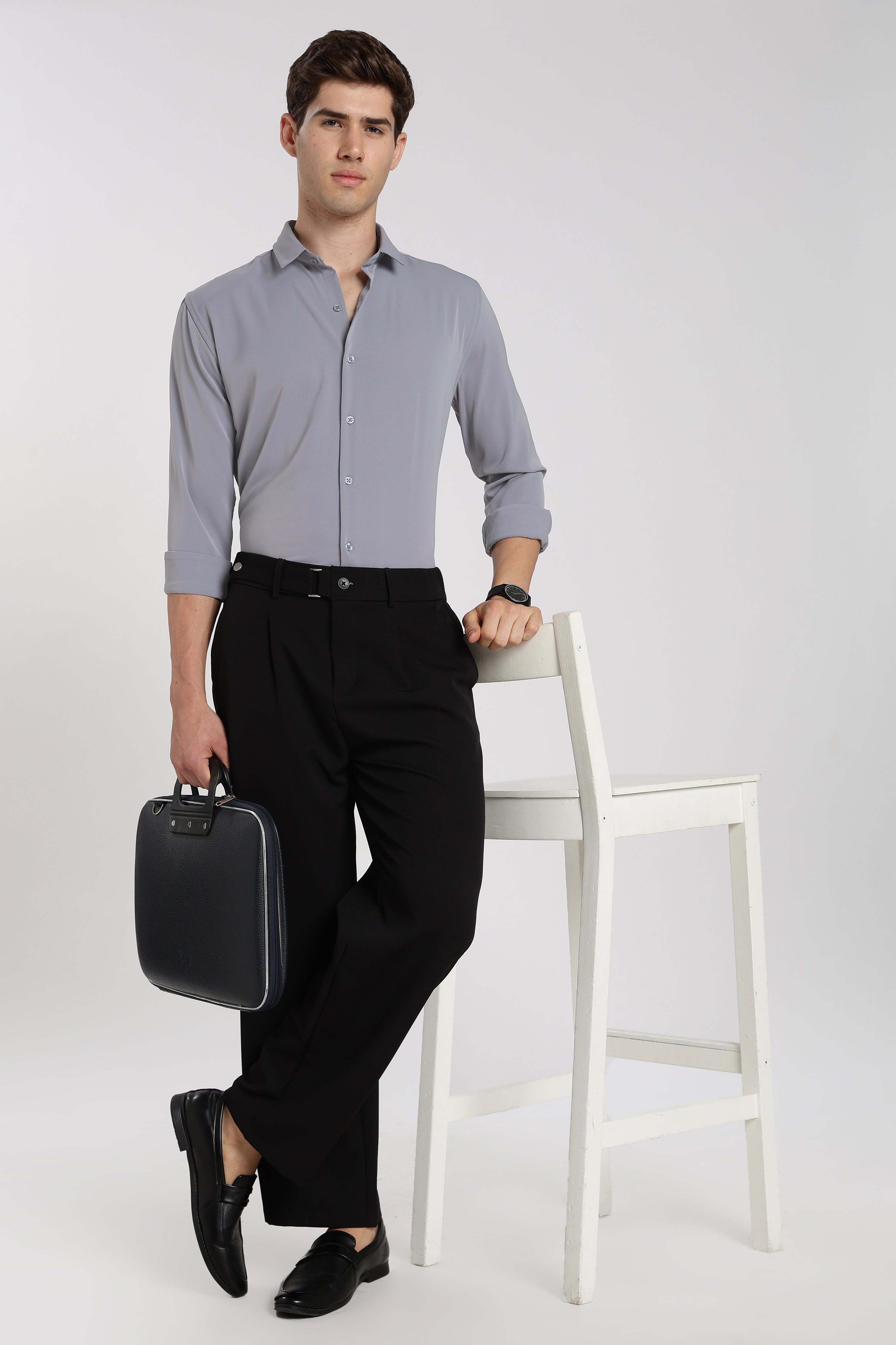 Men's Sky Blue Imported Japanese Lycra Formal Shirt