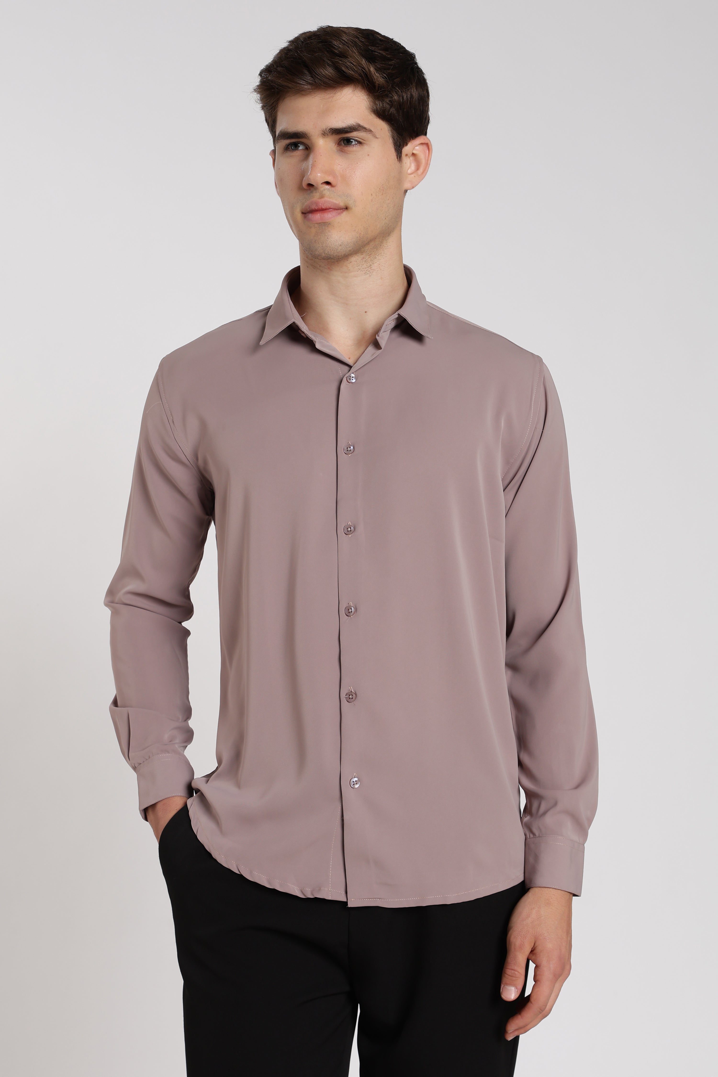 Men's Baby Pink Imported Japanese Lycra Formal Shirt