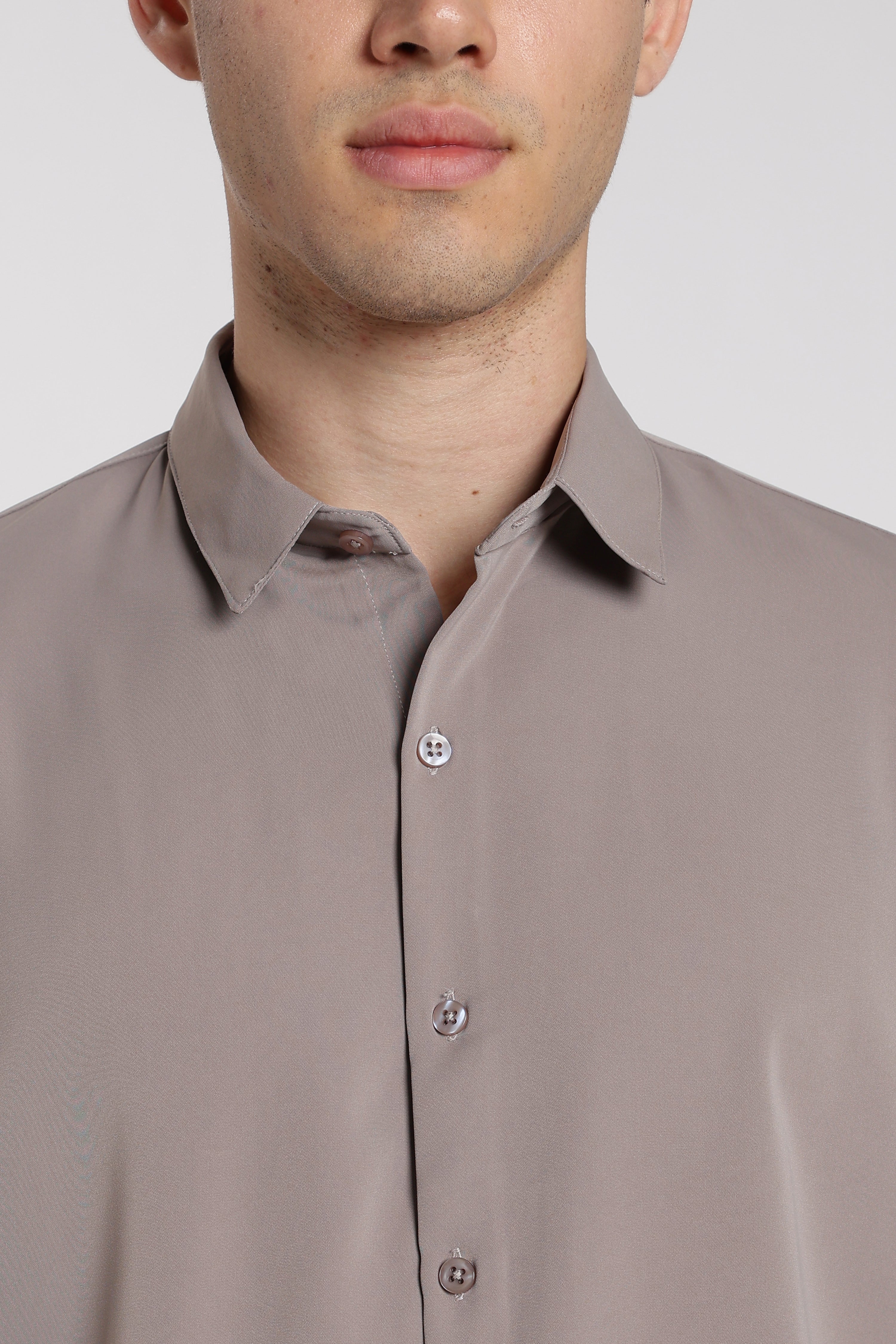 Men’s Light Grey Imported Japanese Lycra Formal Shirt