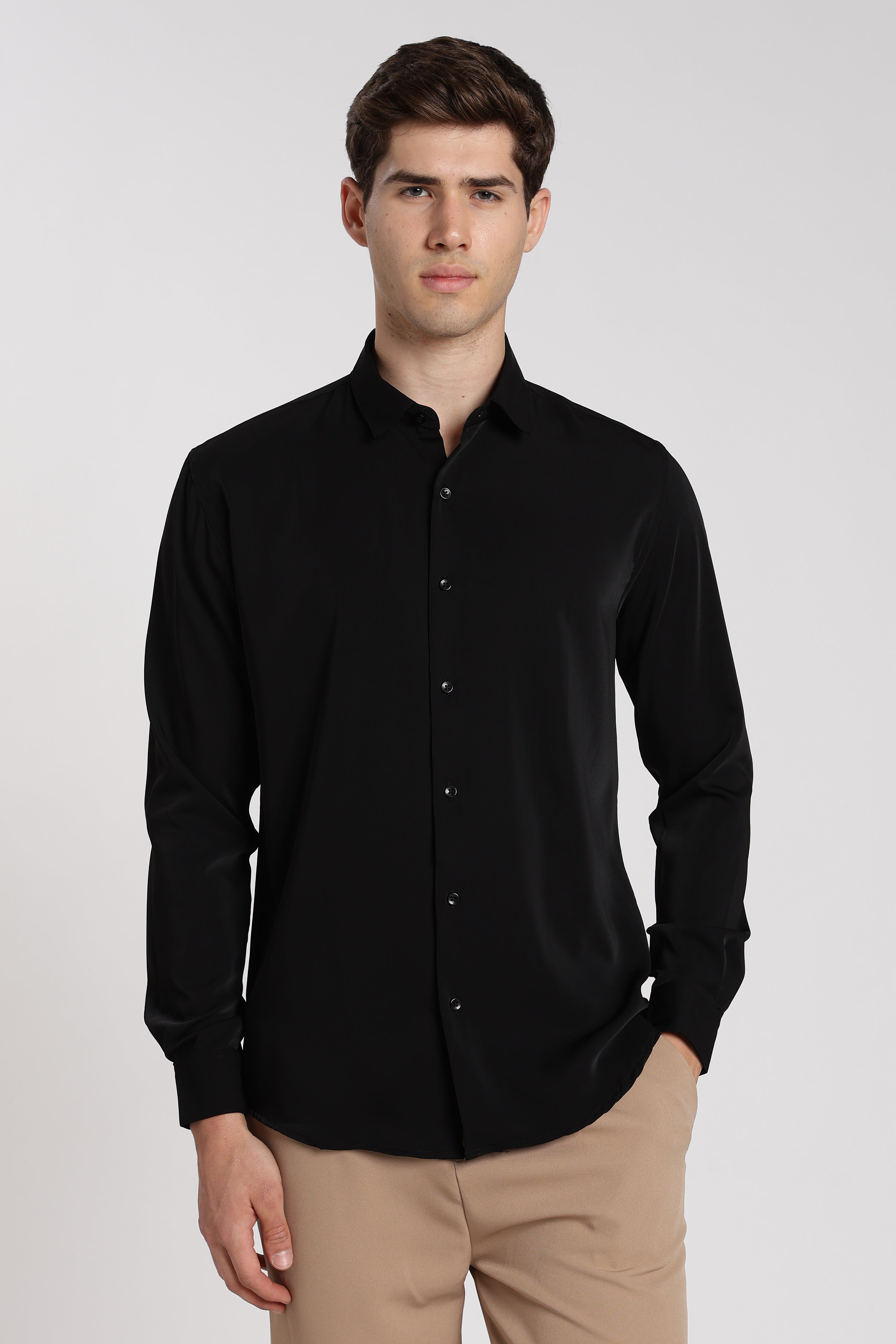 Men’s Charcoal Grey Imported Japanese Lycra Formal Shirt