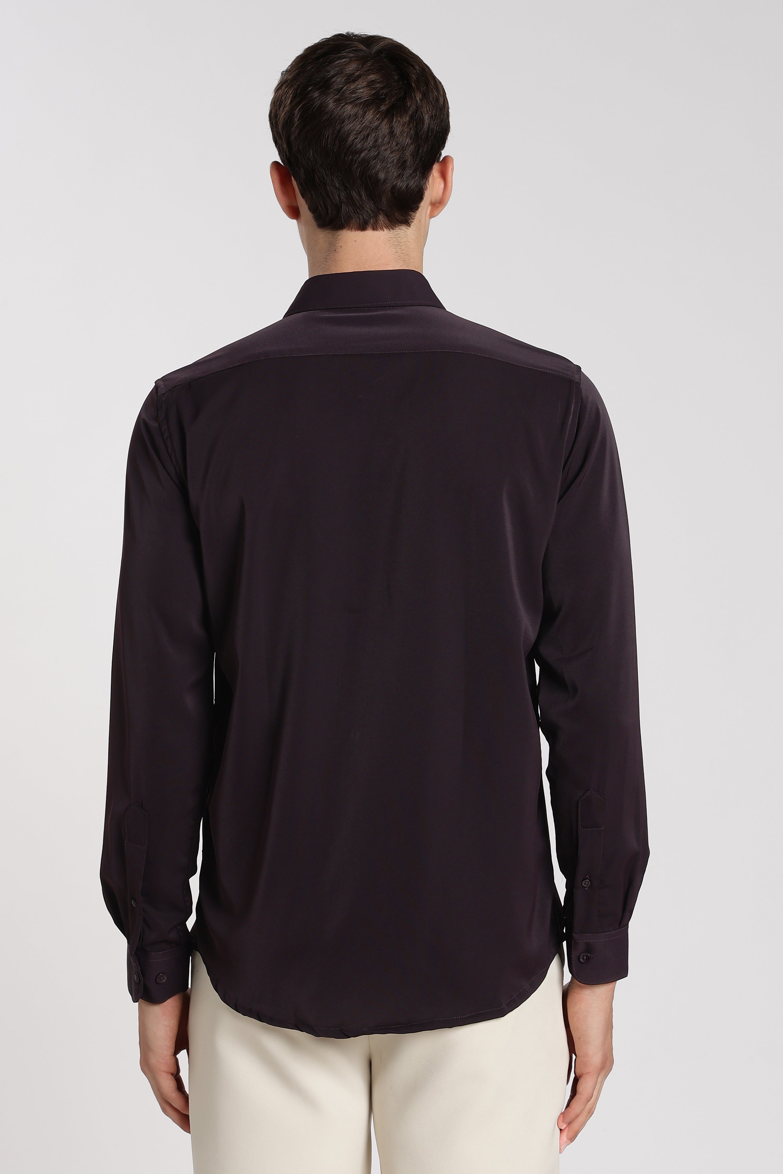 Men's Purple Imported Japanese Lycra Formal Shirt
