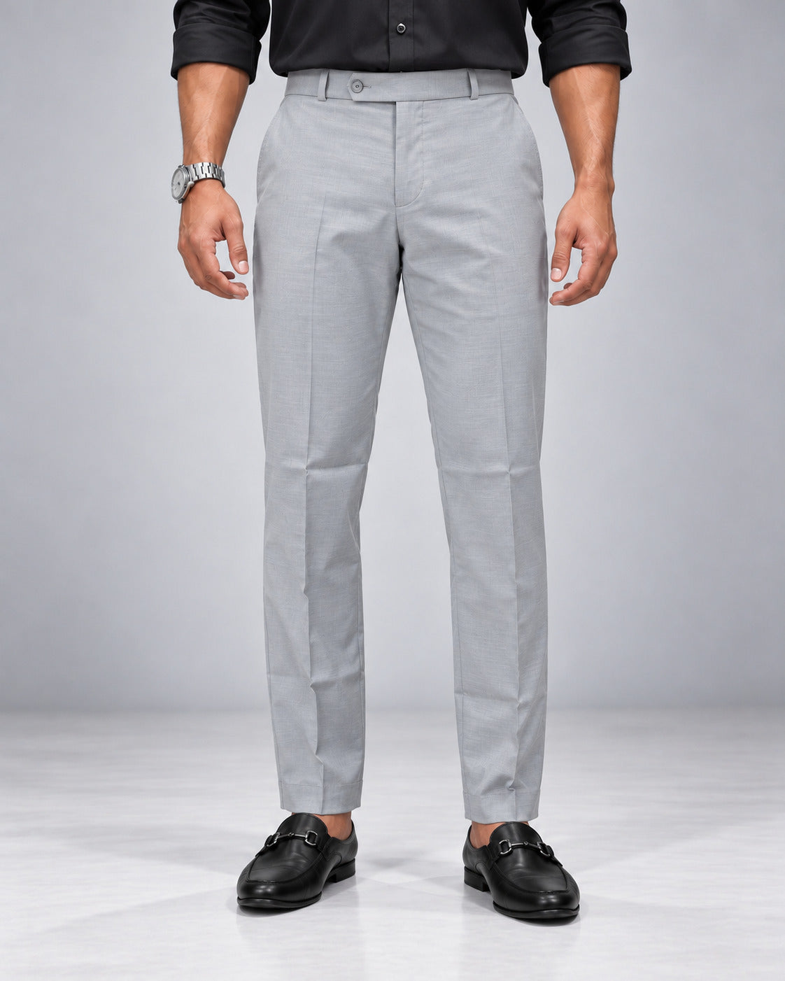 Men's Imported Light Grey Polo Fit Formal Trousers