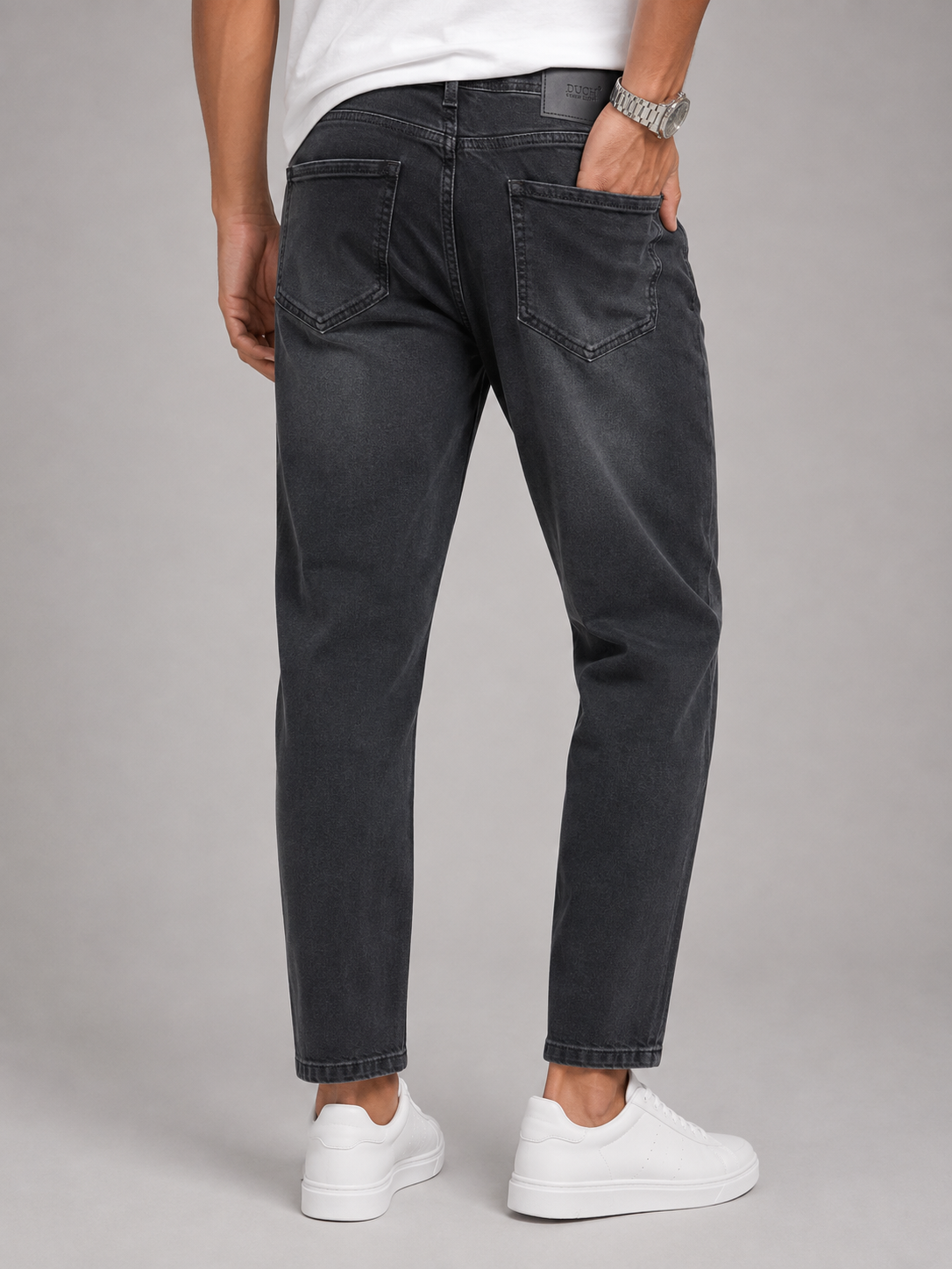 Men's Black Mom-Fit Jeans for Men
