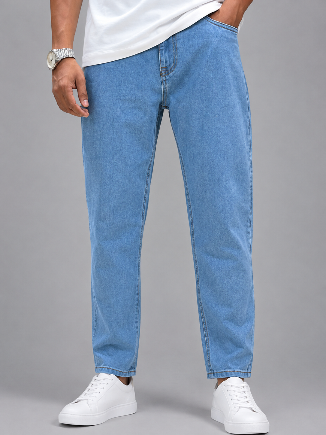 Classic Light Blue Mom Fit Jeans for Men
