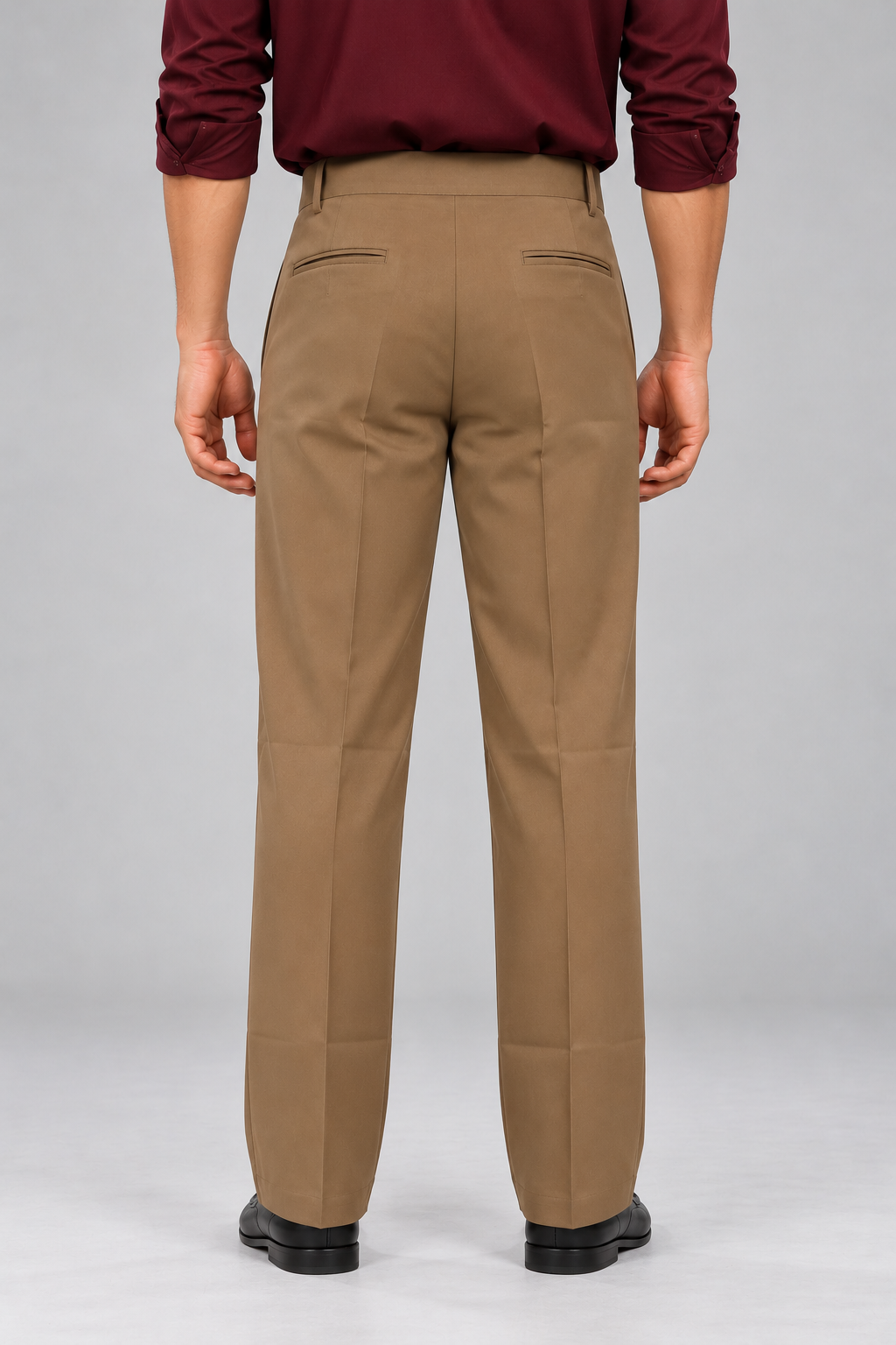 Men's Brown Gurkha Pleated Formal Trousers