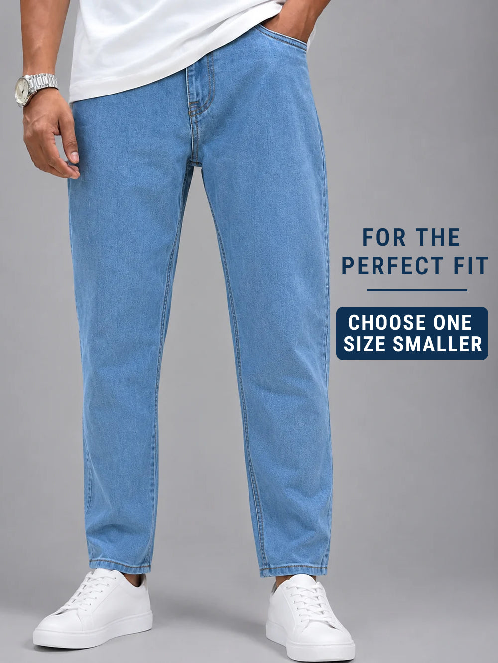 Classic Light Blue Mom Fit Jeans for Men