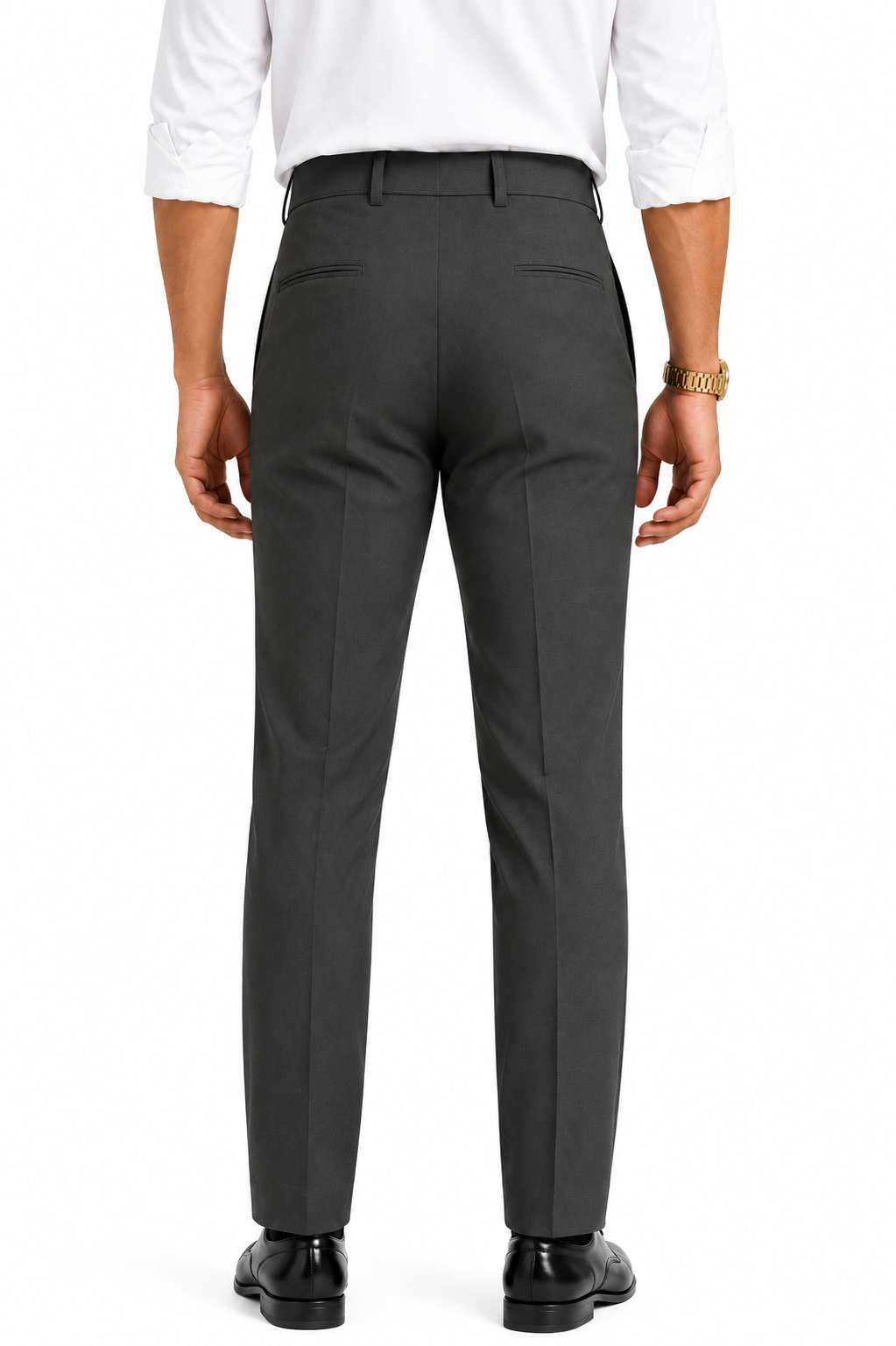 Men's Charcoal Grey Premium Formal Slim-Fit Trouser