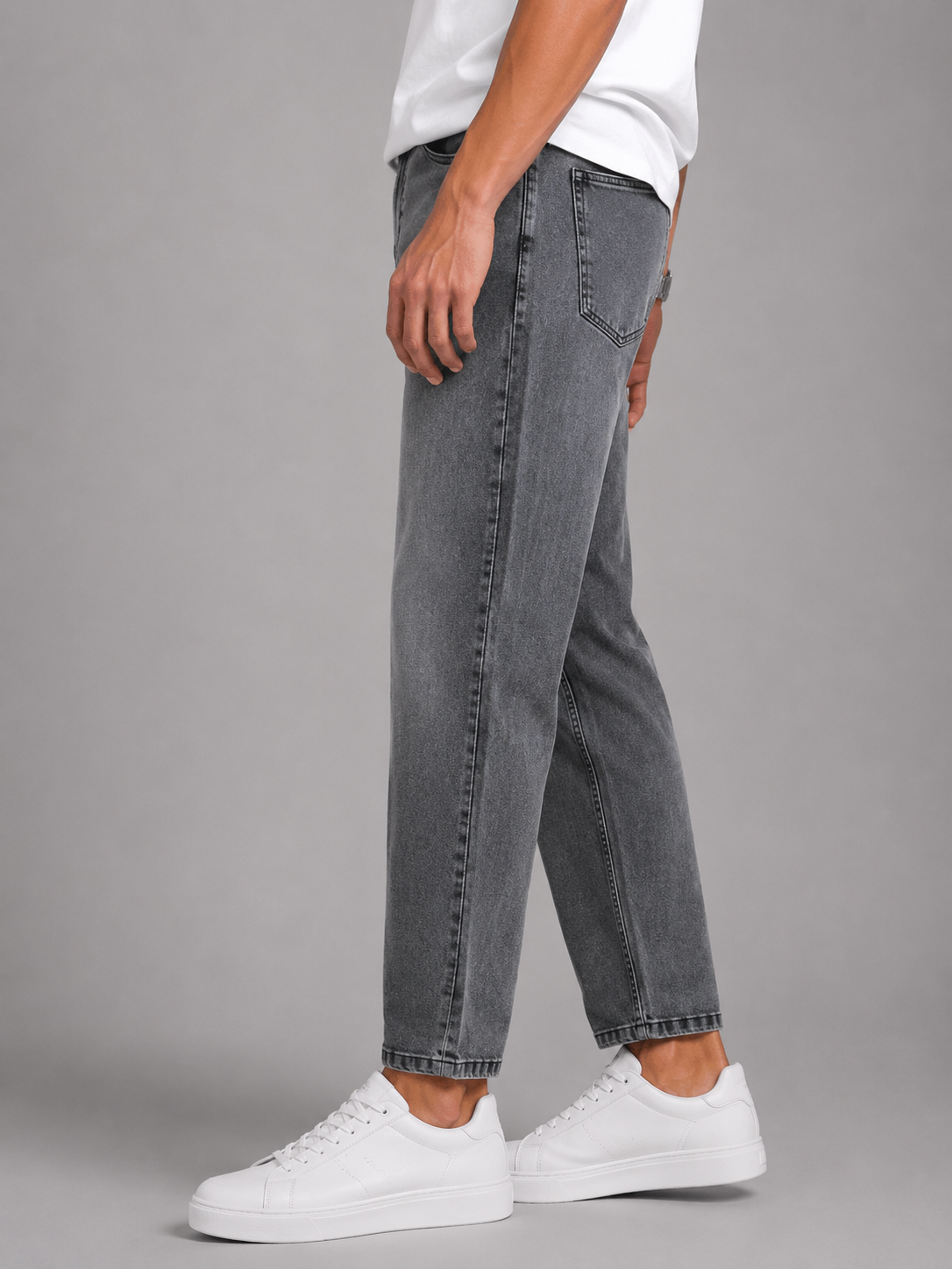 Dark Grey Mom Fit Jeans for Men
