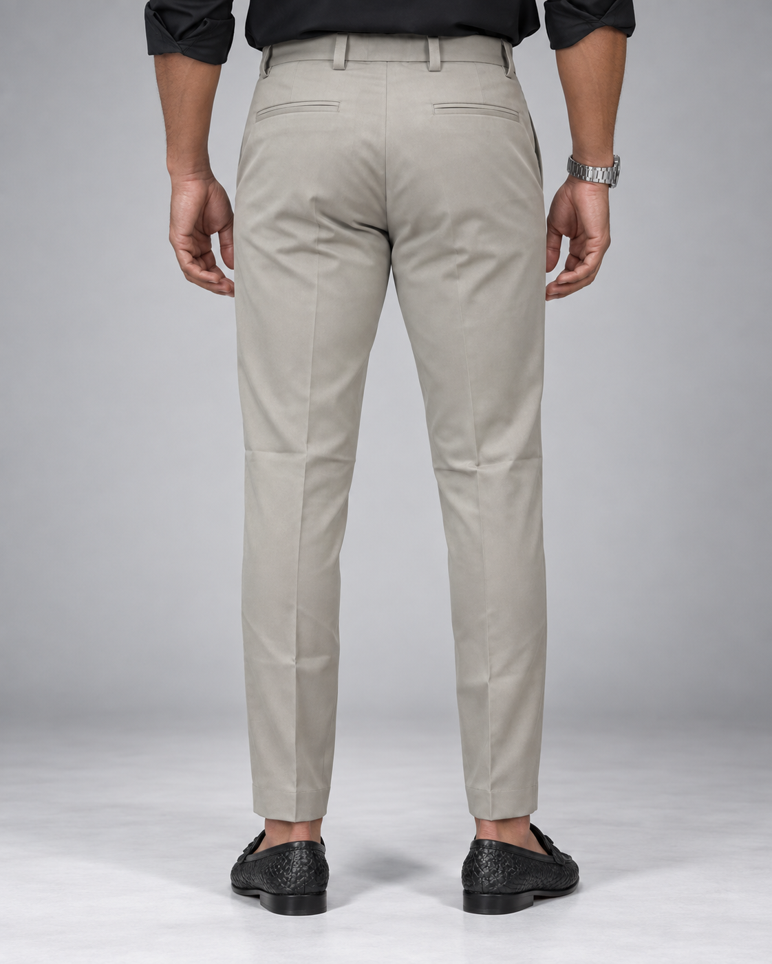 Men’s Cream Beige Slim Fit Formal Trousers
