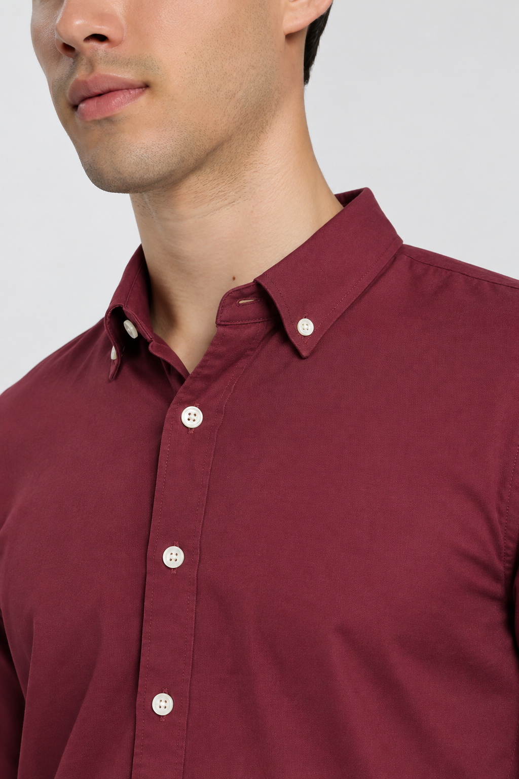 Men's Maroon Imported Oxford Formal shirt-Slim Fit
