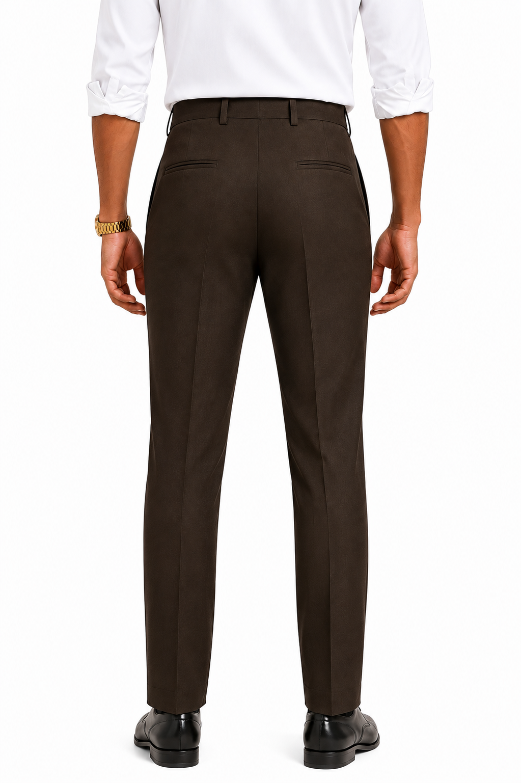 Men's Jupiter Fabric Slim Fit Trousers – Dark Brown