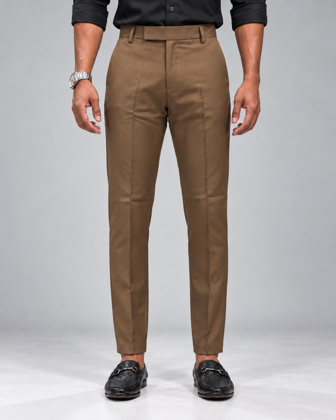 Men’s Brown Slim Fit Formal Trousers