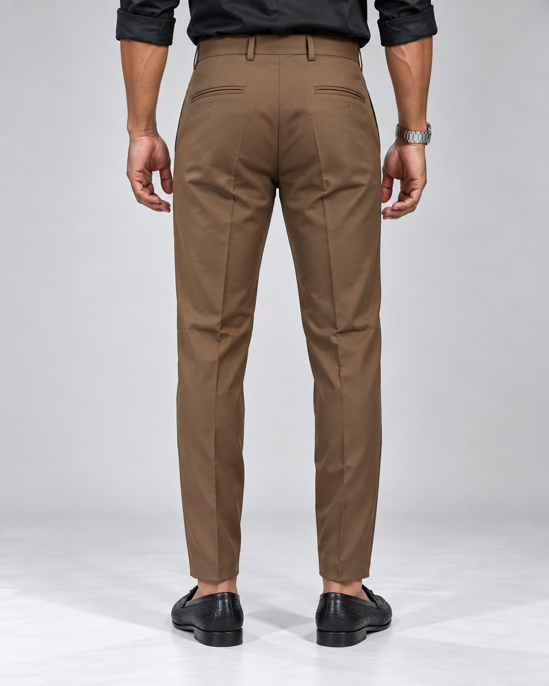 Men’s Brown Slim Fit Formal Trousers