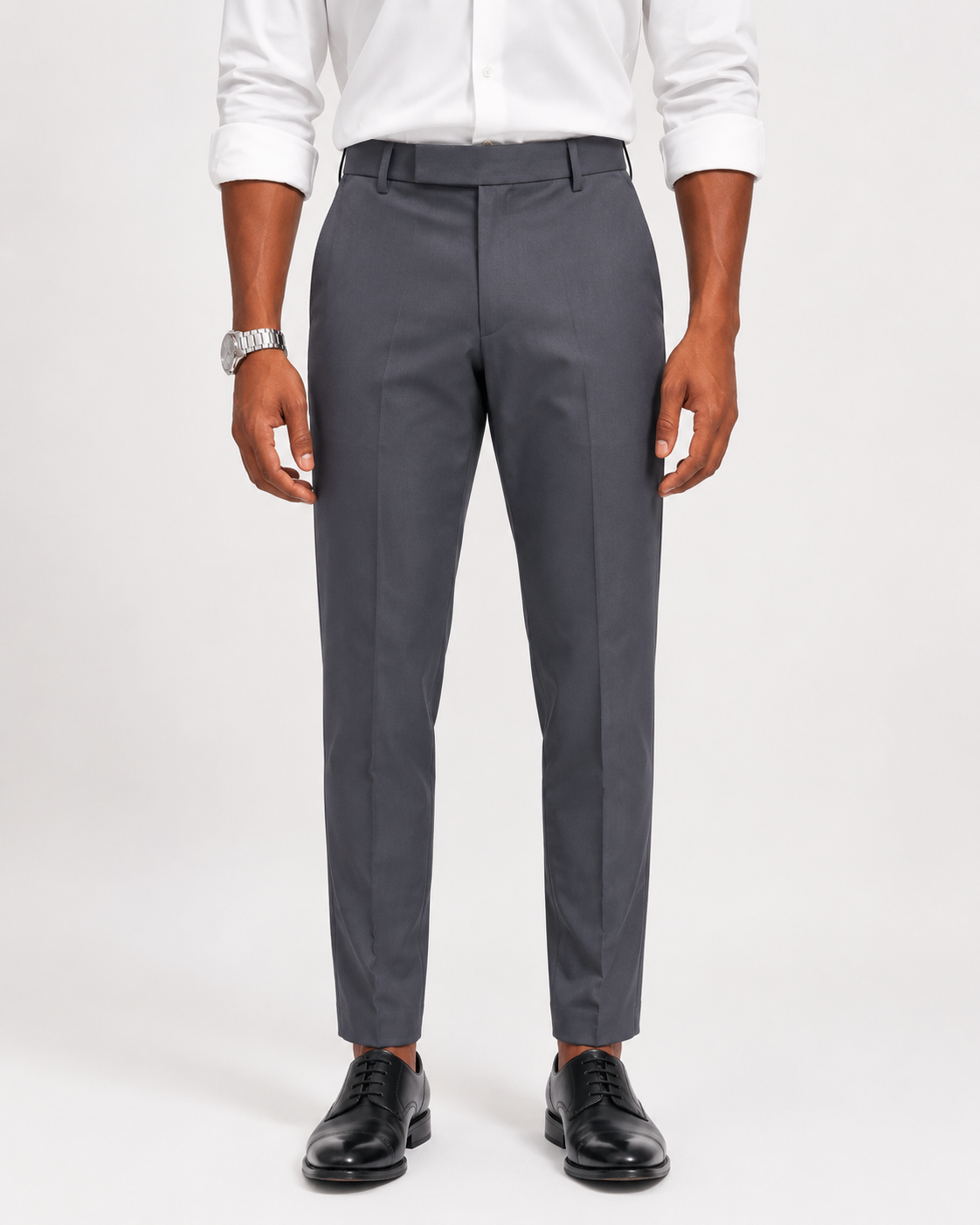 Men’s Dark Grey Slim Fit Formal Trousers