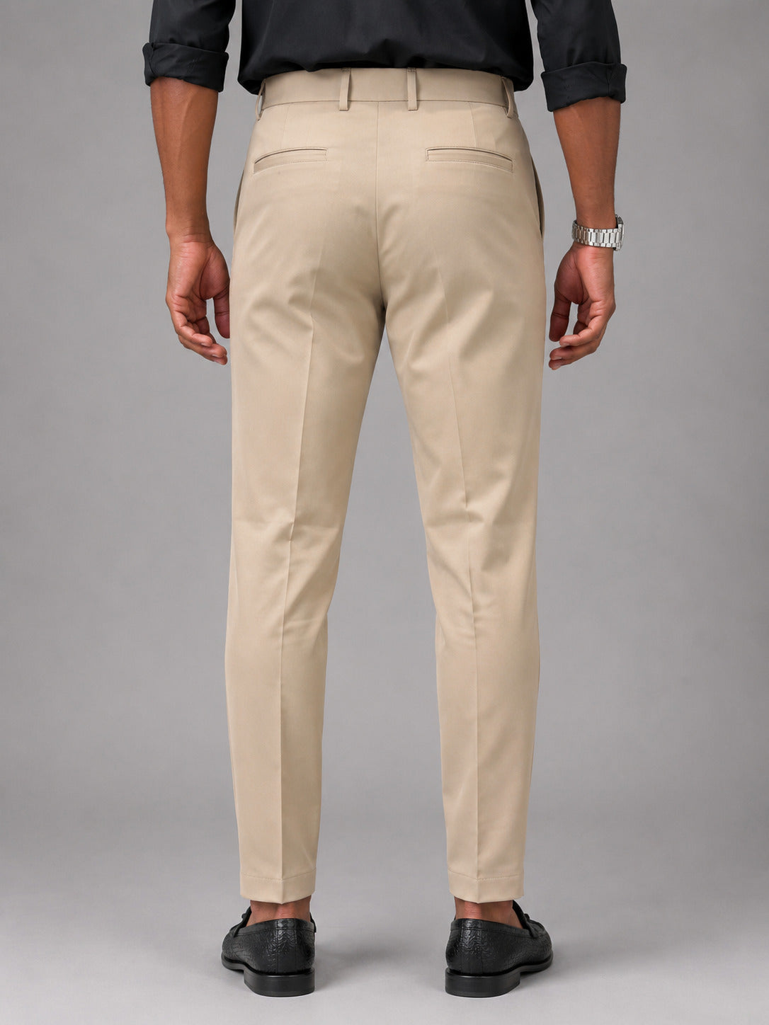 Men's Cream Beige Premium Formal Slim Fit Trouser