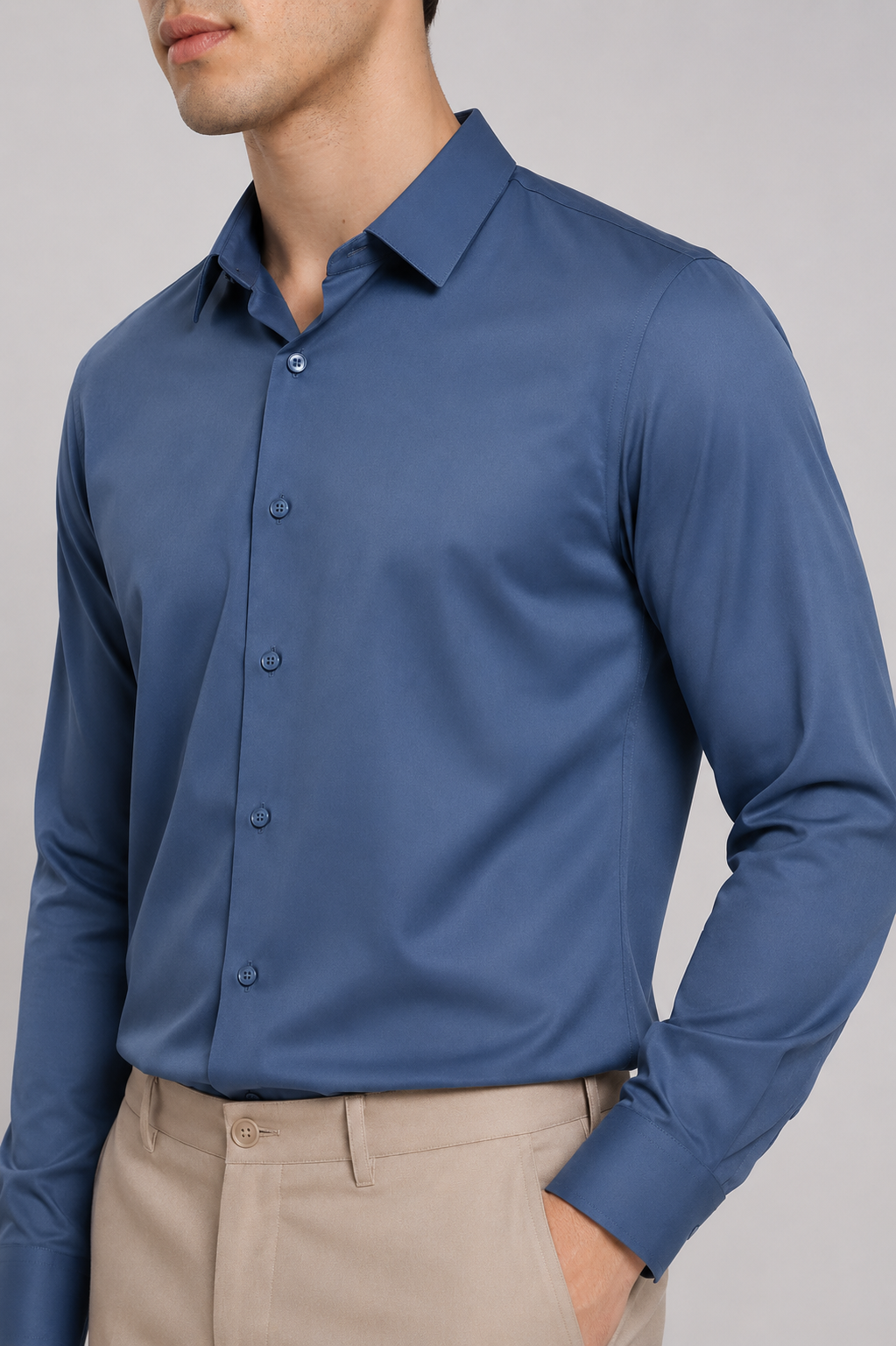 Men's Sky Blue Slim Fit Premium Formal Shirt