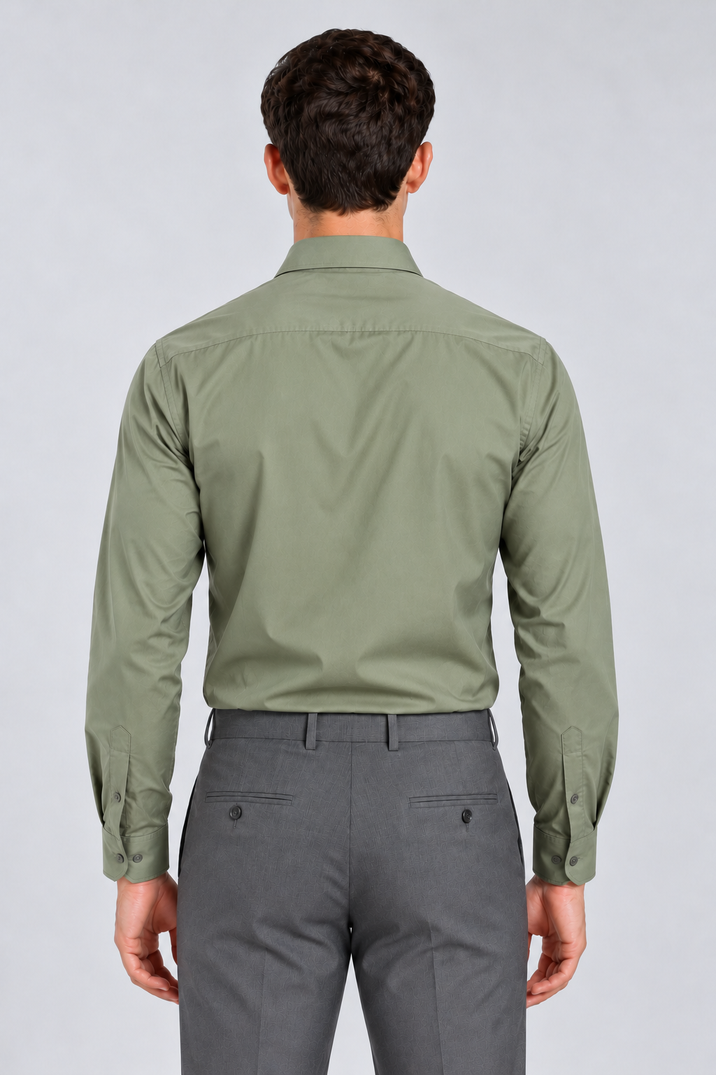 Men's Sage Green Imported Oxford Formal Shirt-Slim Fit