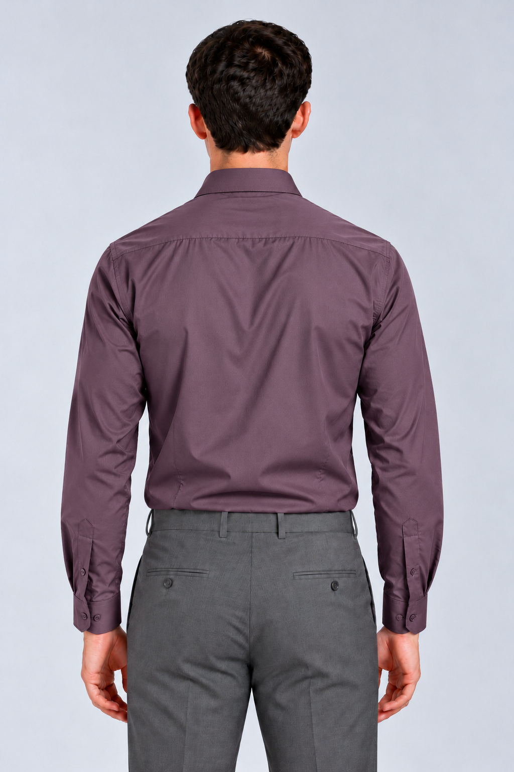 Men's Plum Imported Oxford Formal Shirt-Slim Fit