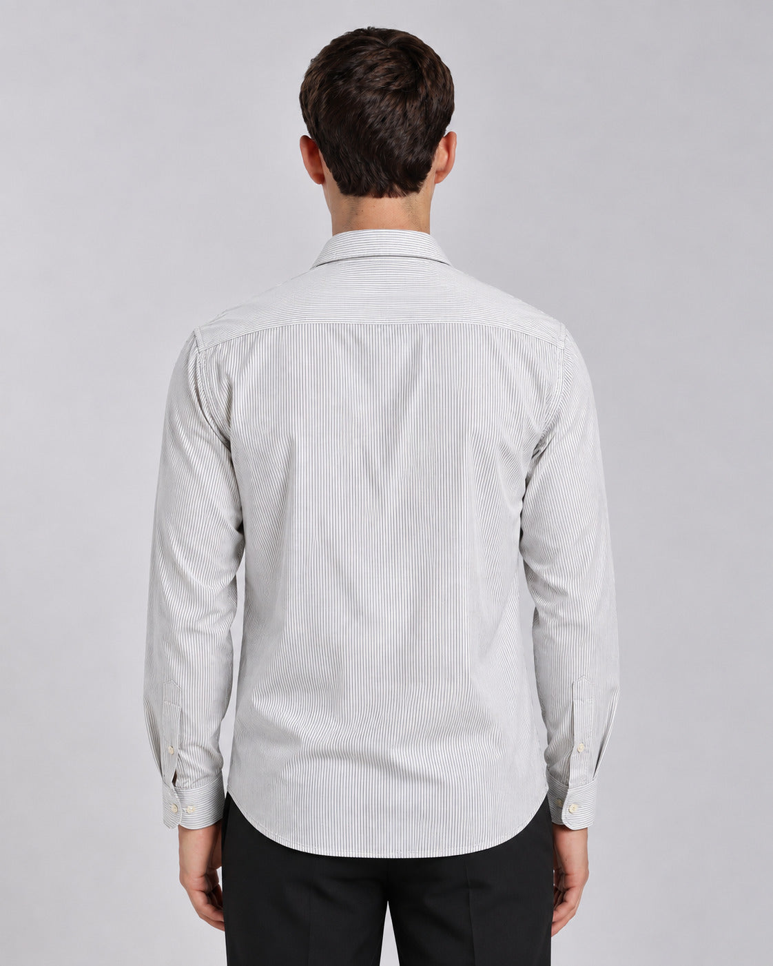 Men's White imported Vertical Stripes Shirt-Slim Fit