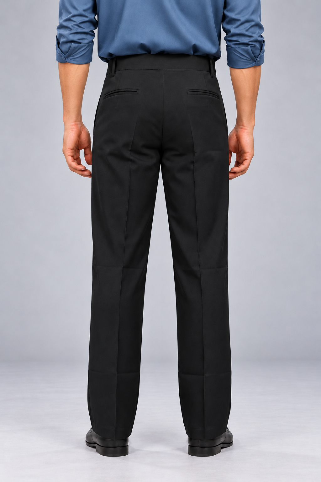 Men's Black Gurkha Pleated Formal Trousers