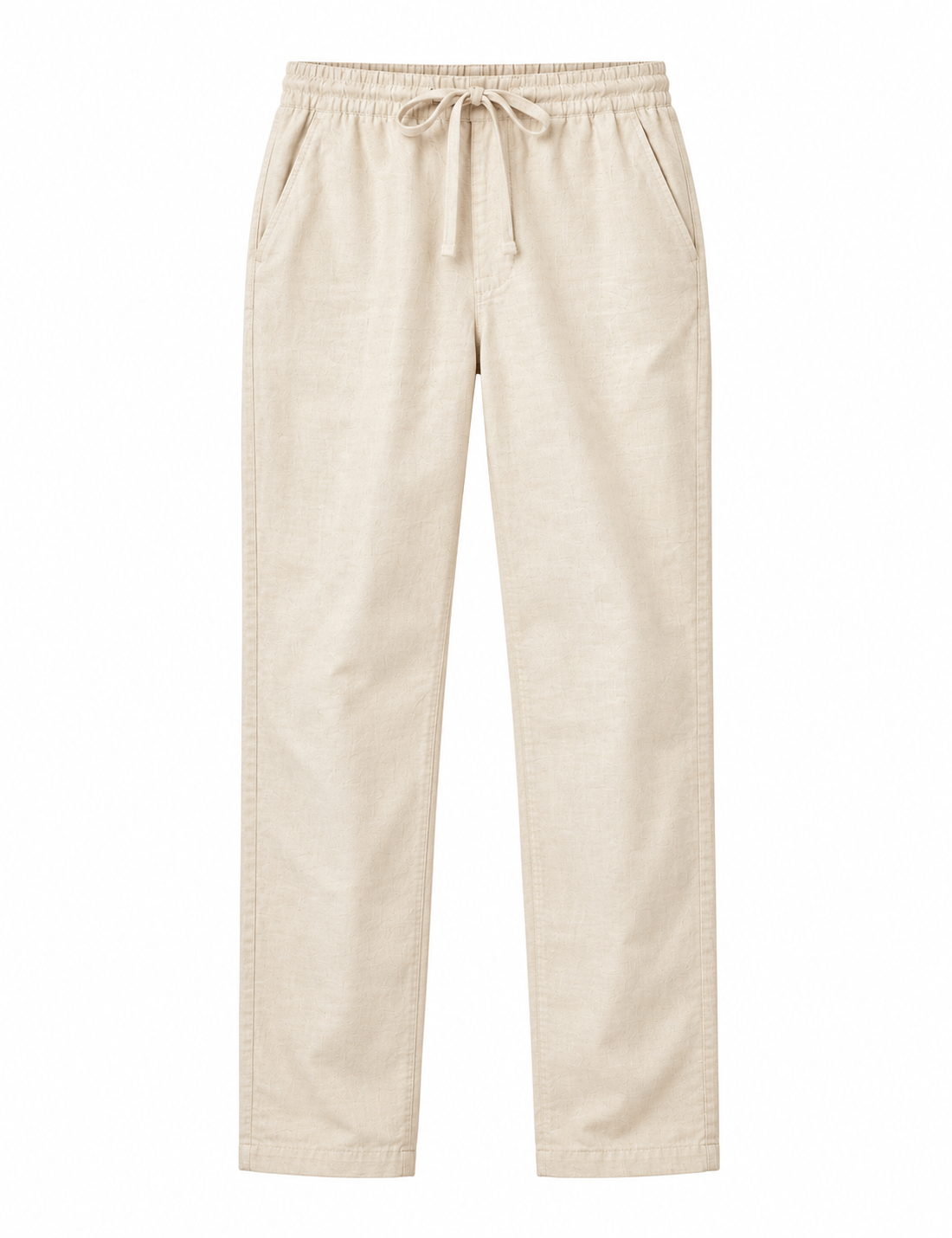 Men's Beige Cotton Linen Trousers