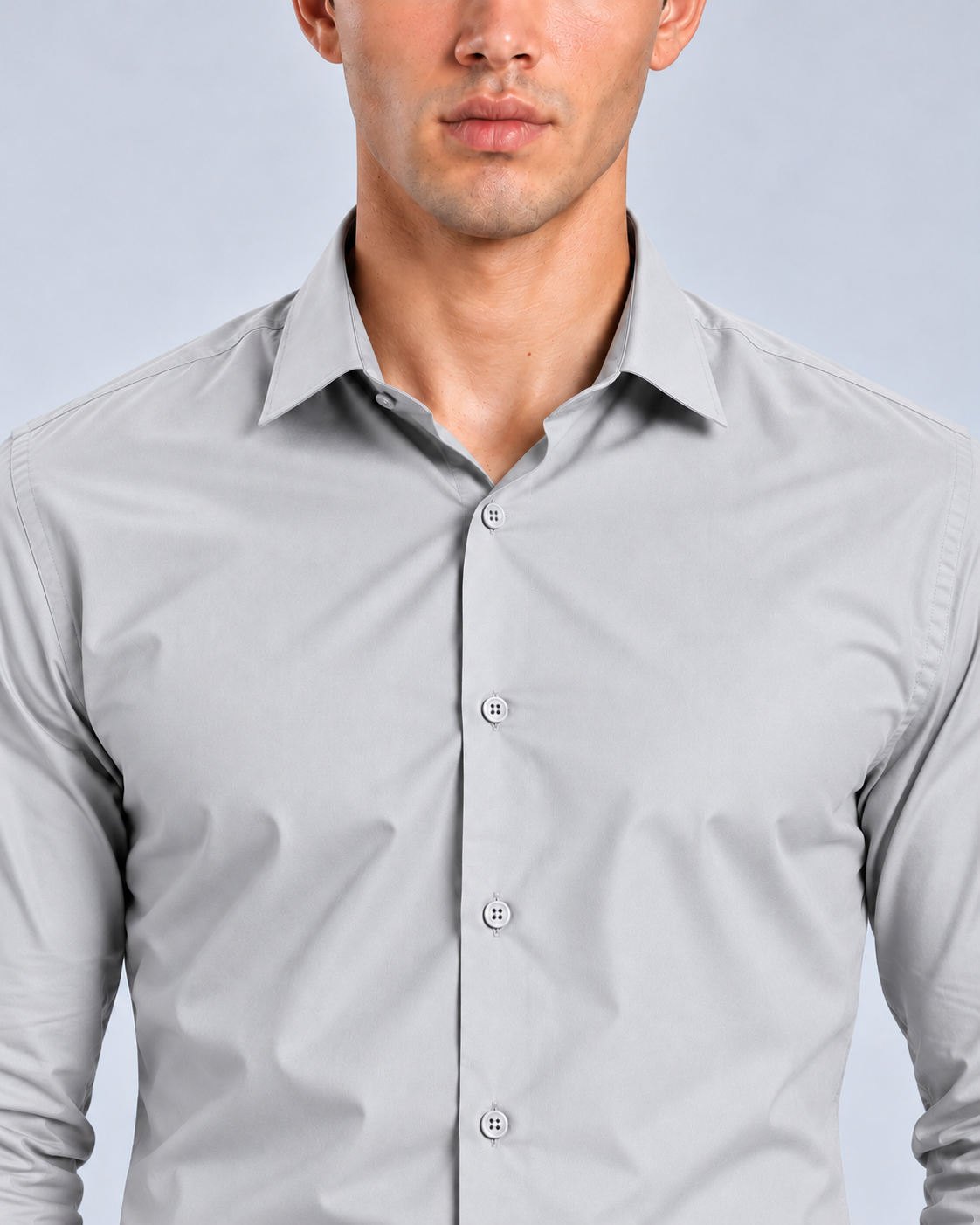 Men's ice Grey Imported Oxford Formal Shirt-Slim Fit