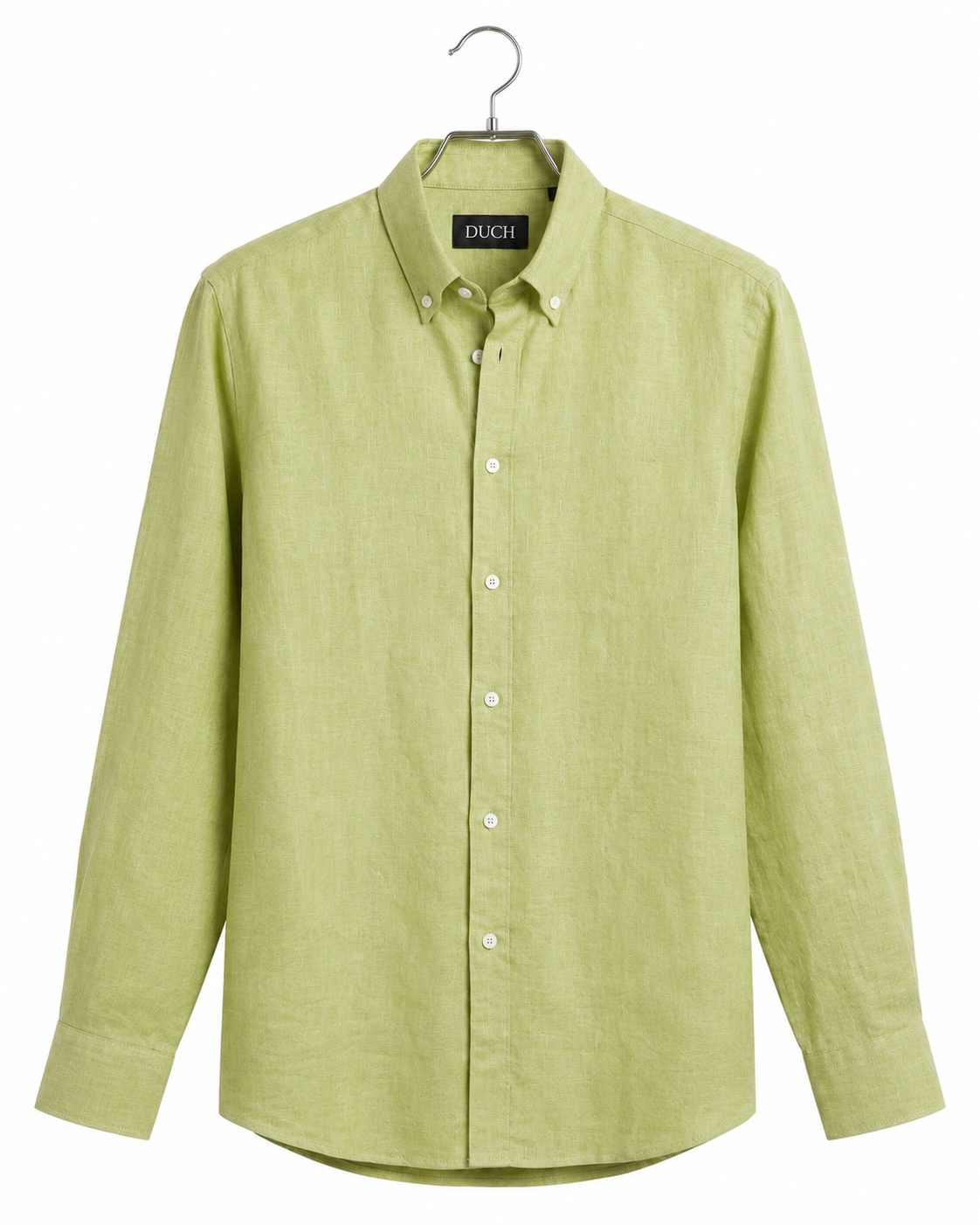 Men's Lime Green Linen Slim Fit Full Sleeve Casual Shirt