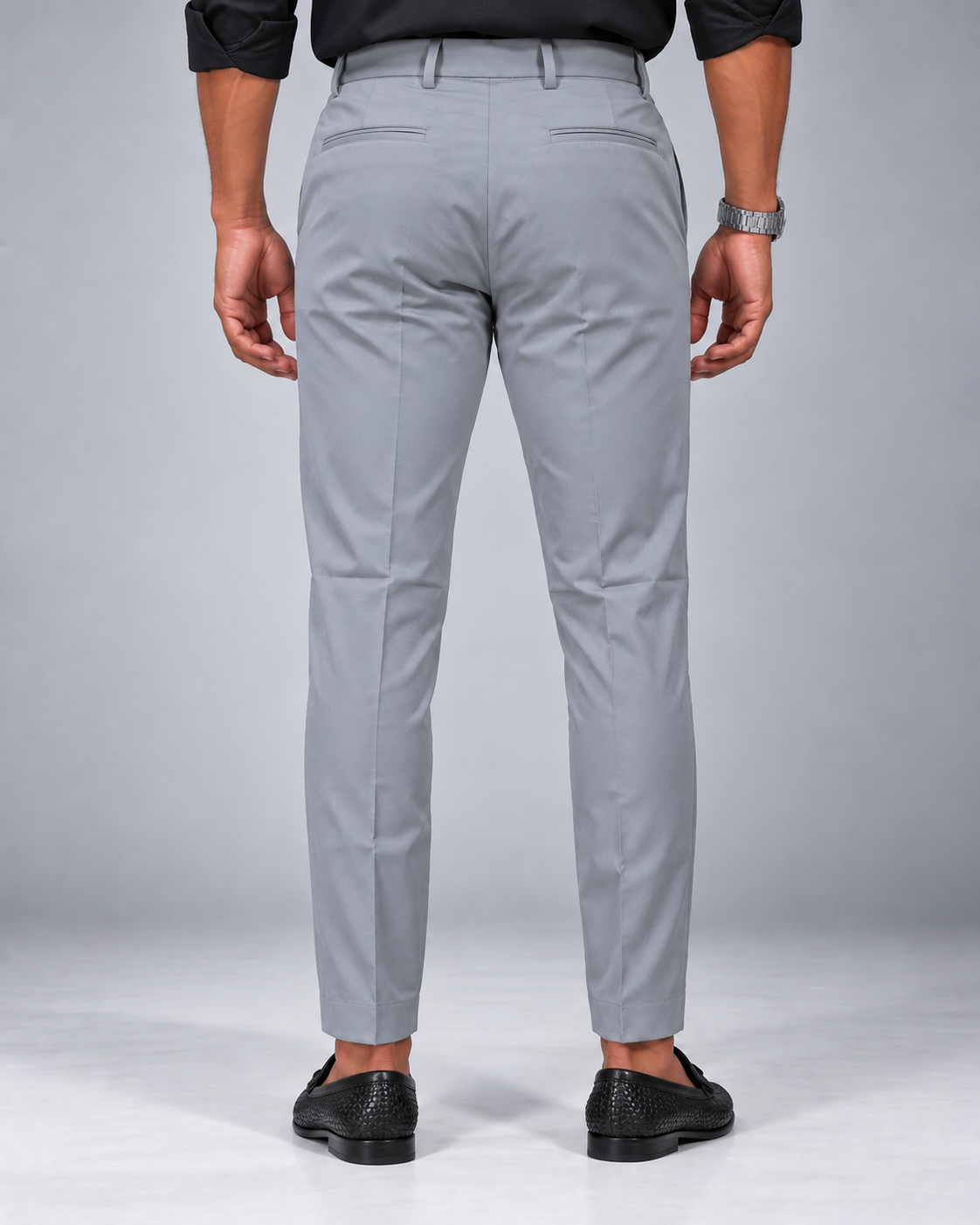 Men’s Grey Slim Fit Formal Trousers
