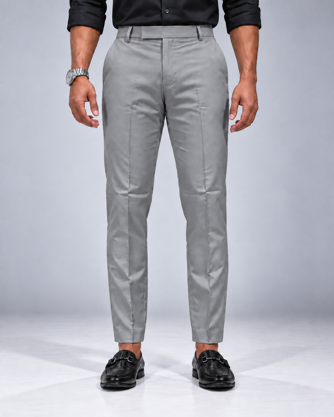 Men’s Grey Slim Fit Formal Trousers