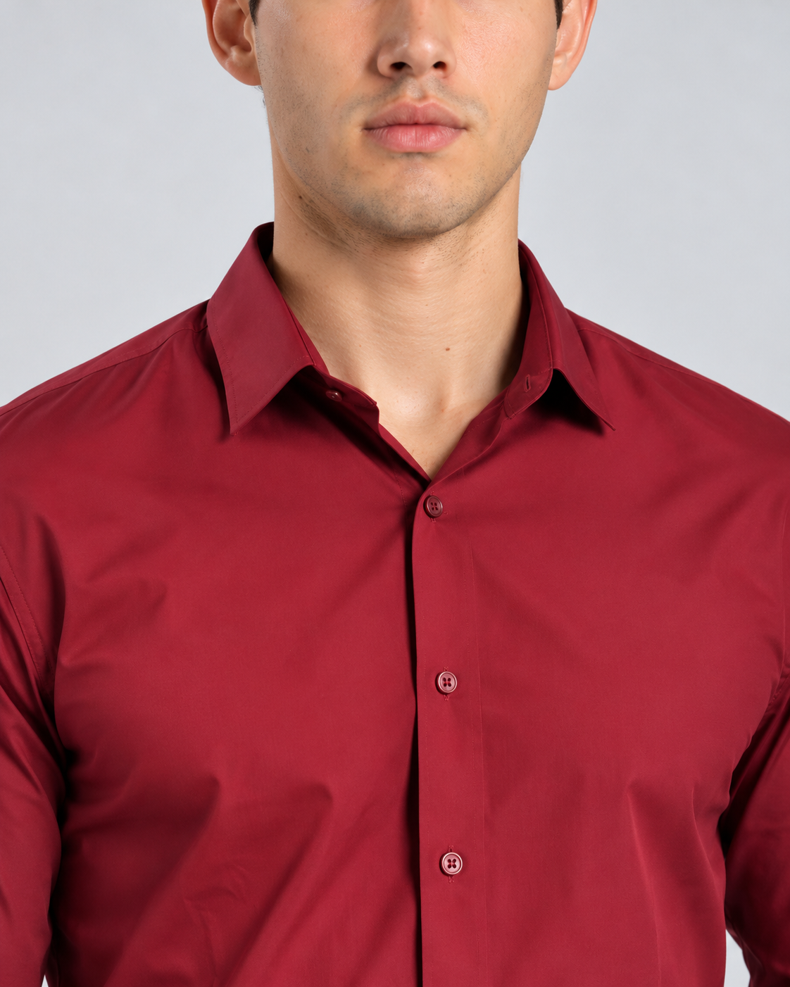 Men's Maroon Imported Oxford Formal Shirt-Slim Fit