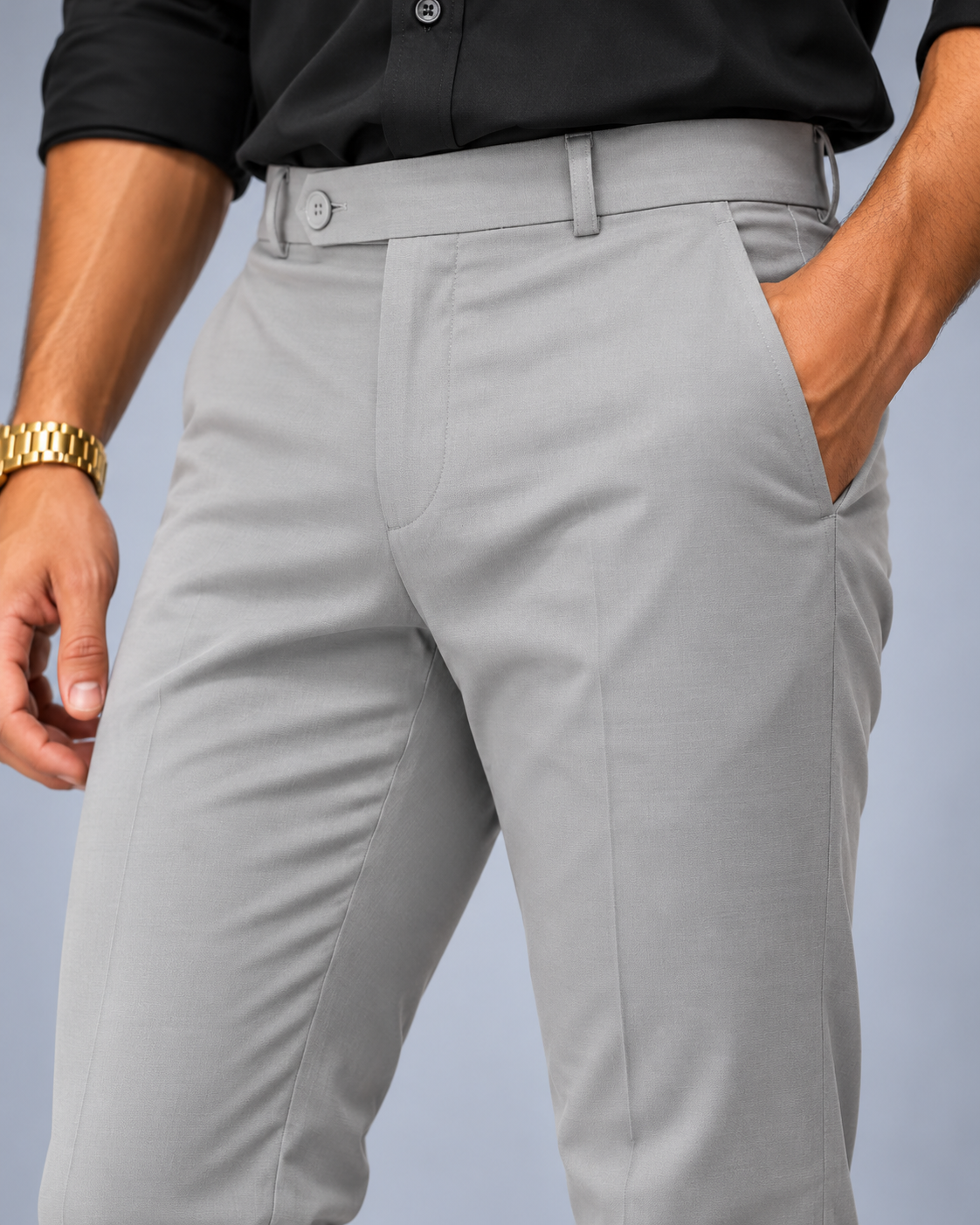 Men’s Imported Ice Grey Polo Fit Formal Trousers