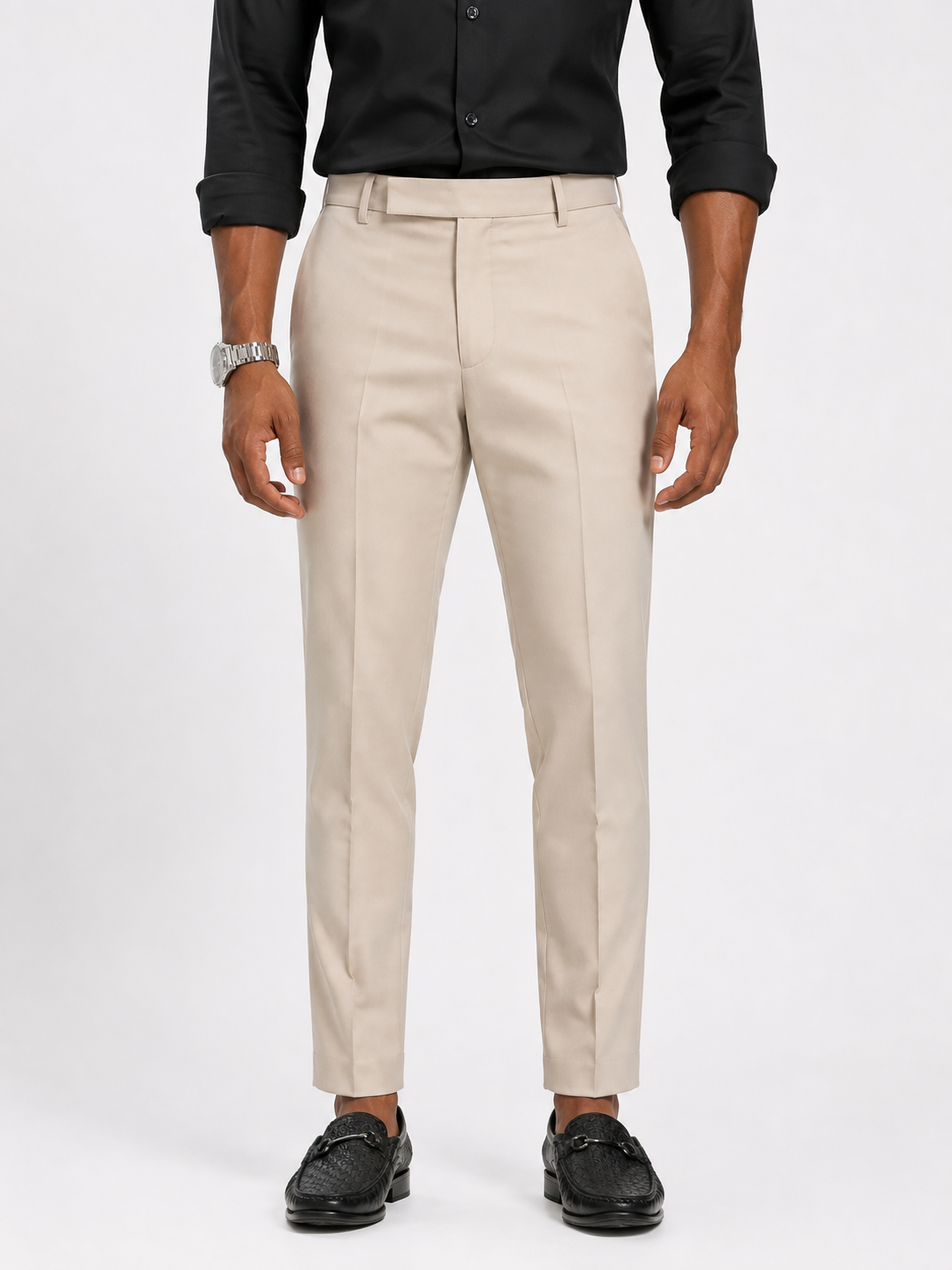 Men’s Off-White Slim Fit Formal Trousers
