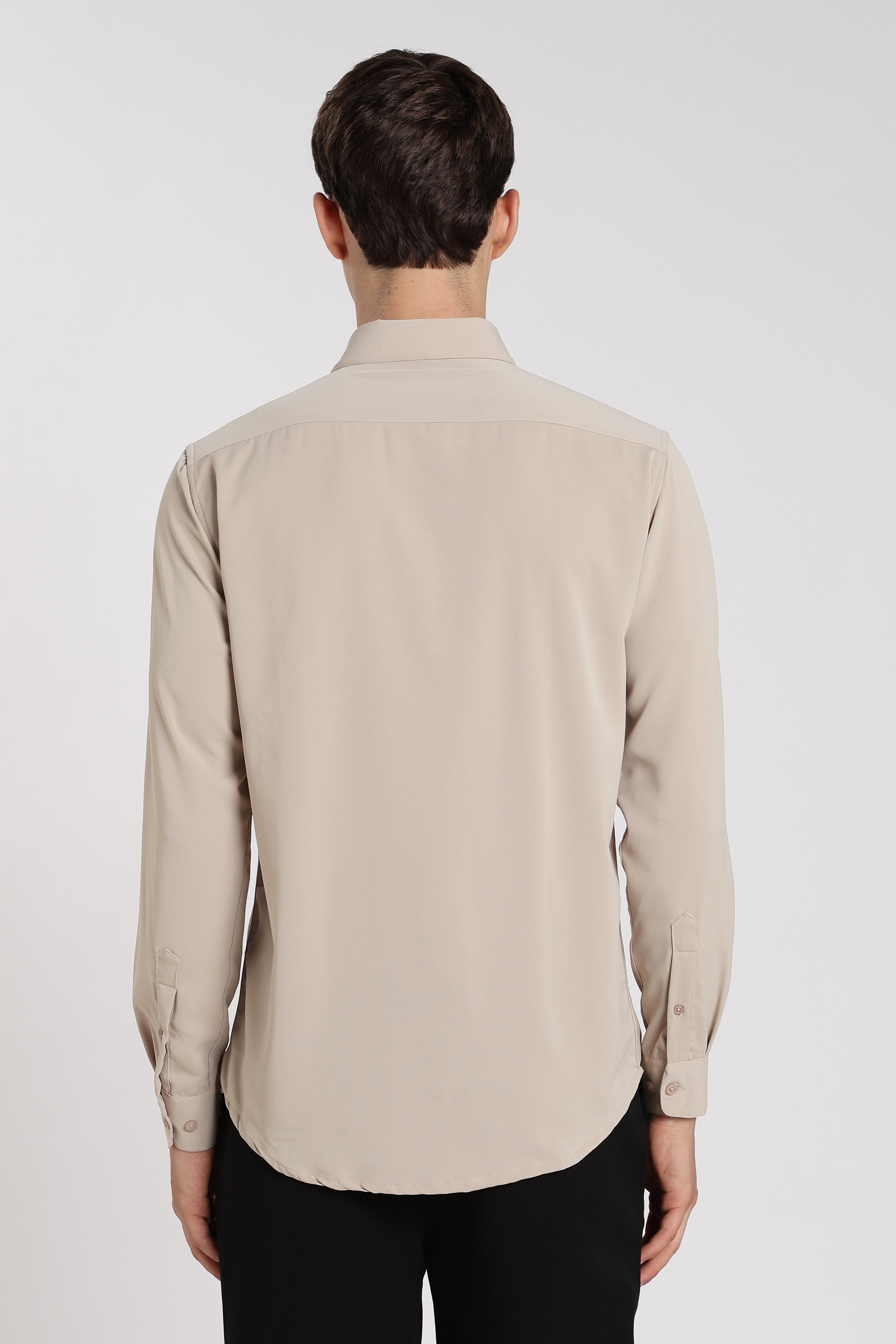 Men’s Beige Imported Japanese Lycra Formal Shirt