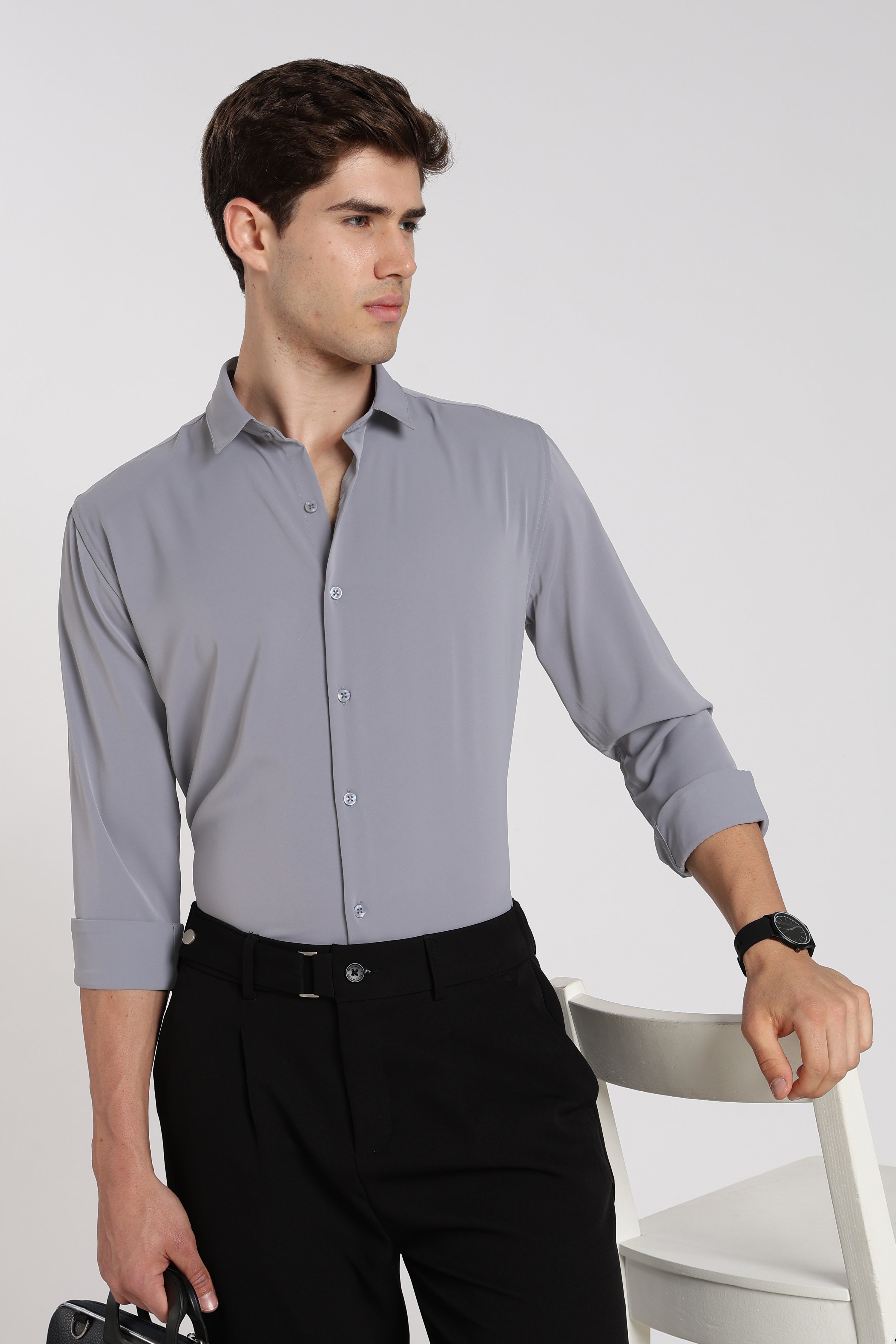 Men's Sky Blue Imported Japanese Lycra Formal Shirt