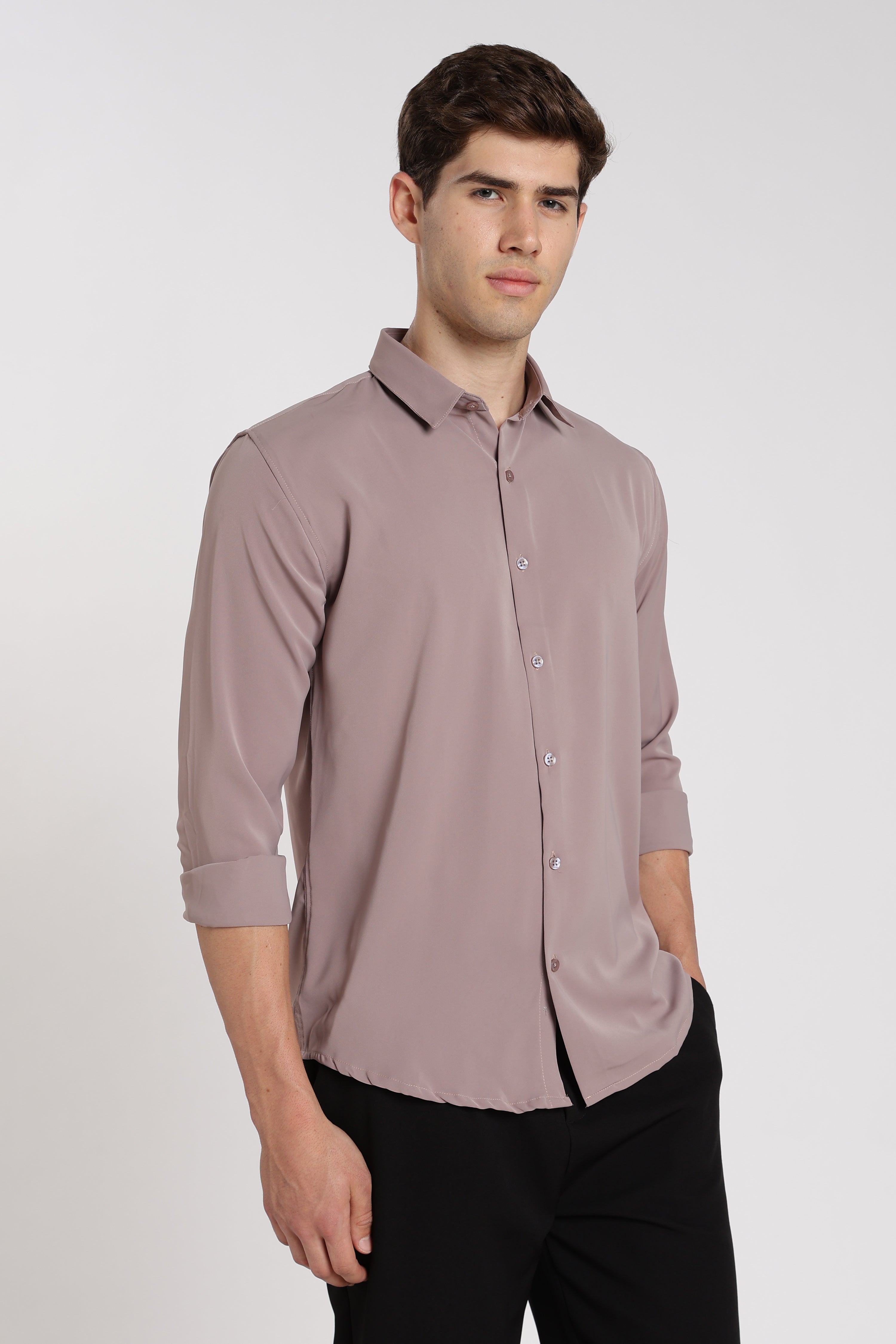 Men's Baby Pink Imported Japanese Lycra Formal Shirt