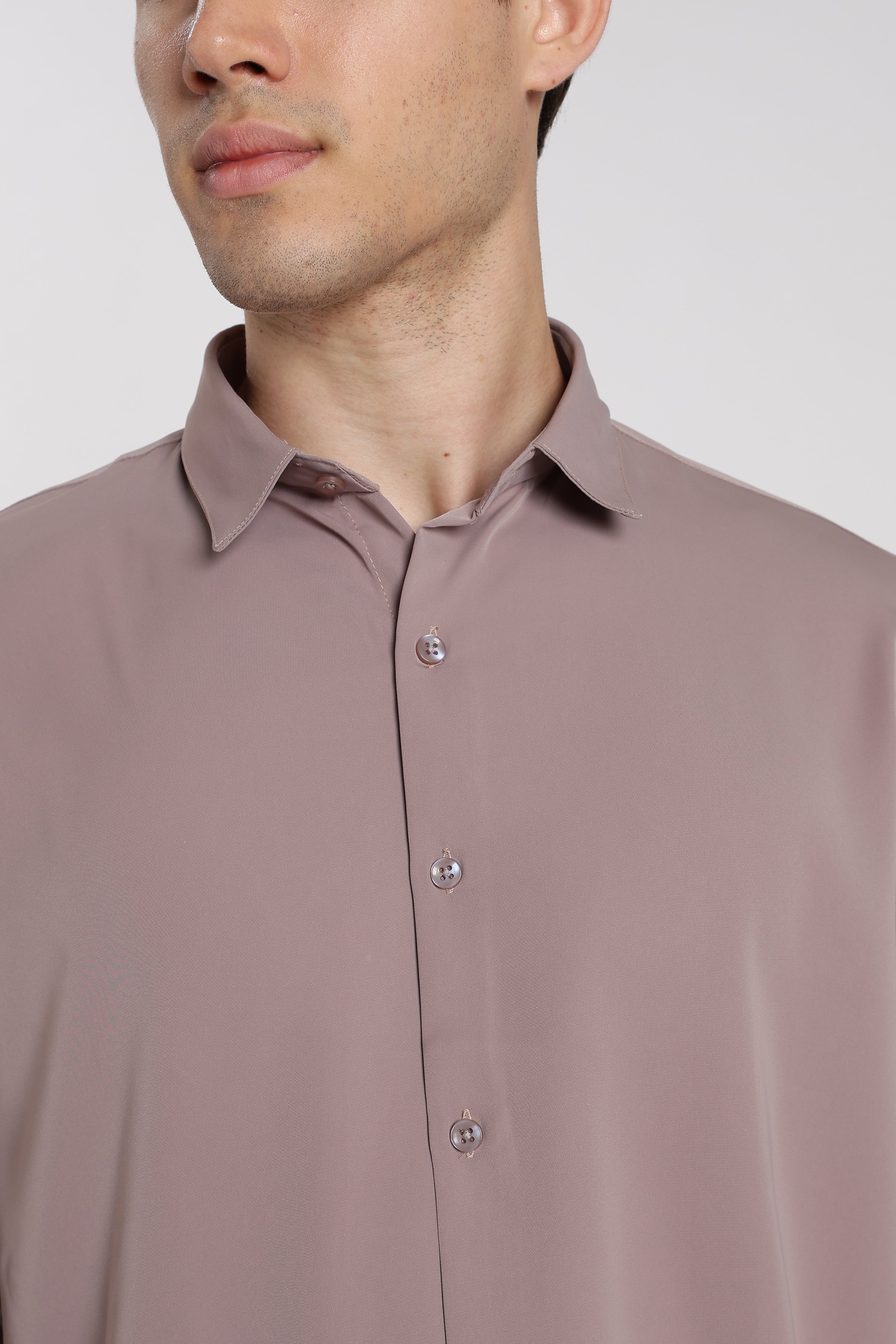 Men's Baby Pink Imported Japanese Lycra Formal Shirt