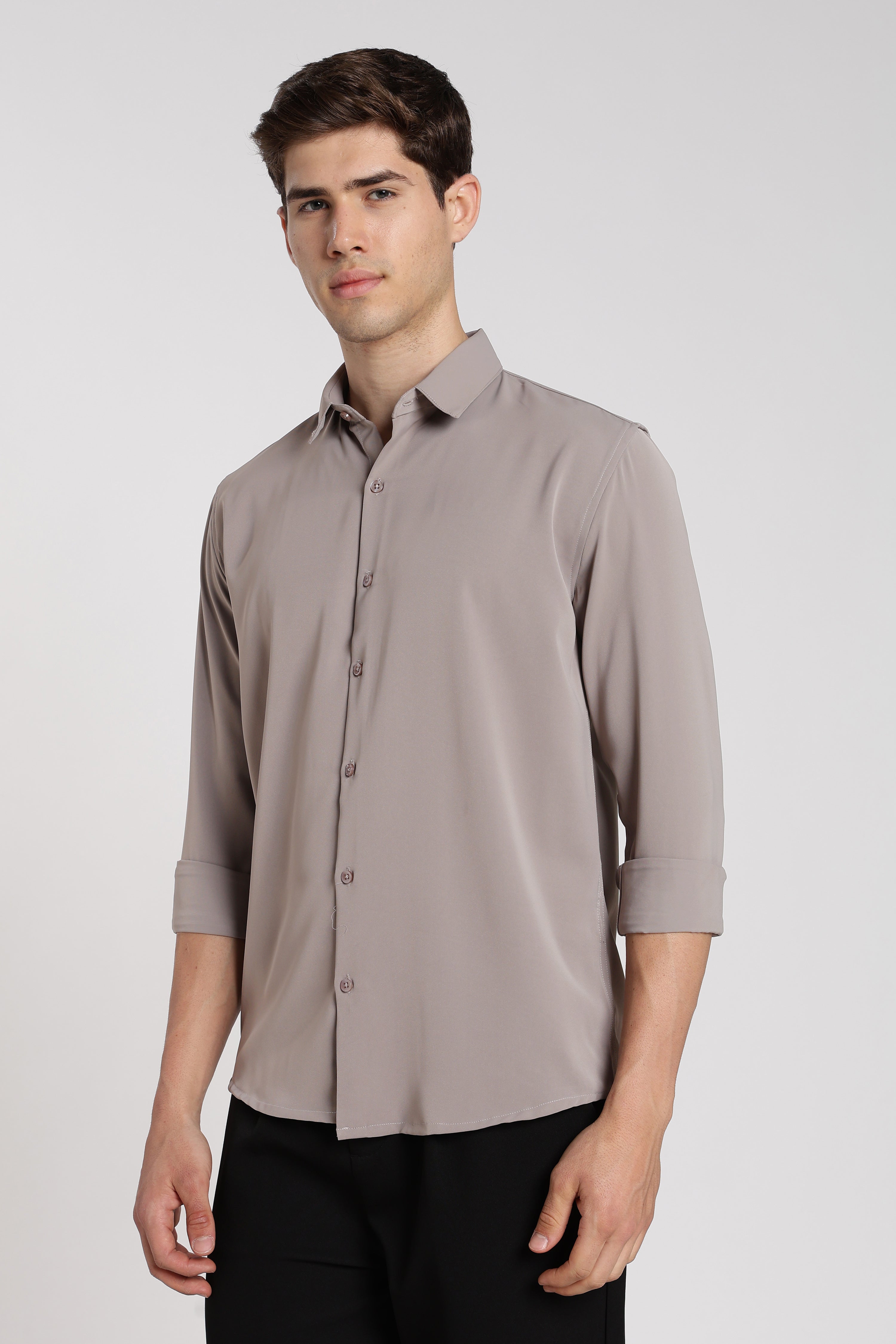 Men’s Light Grey Imported Japanese Lycra Formal Shirt