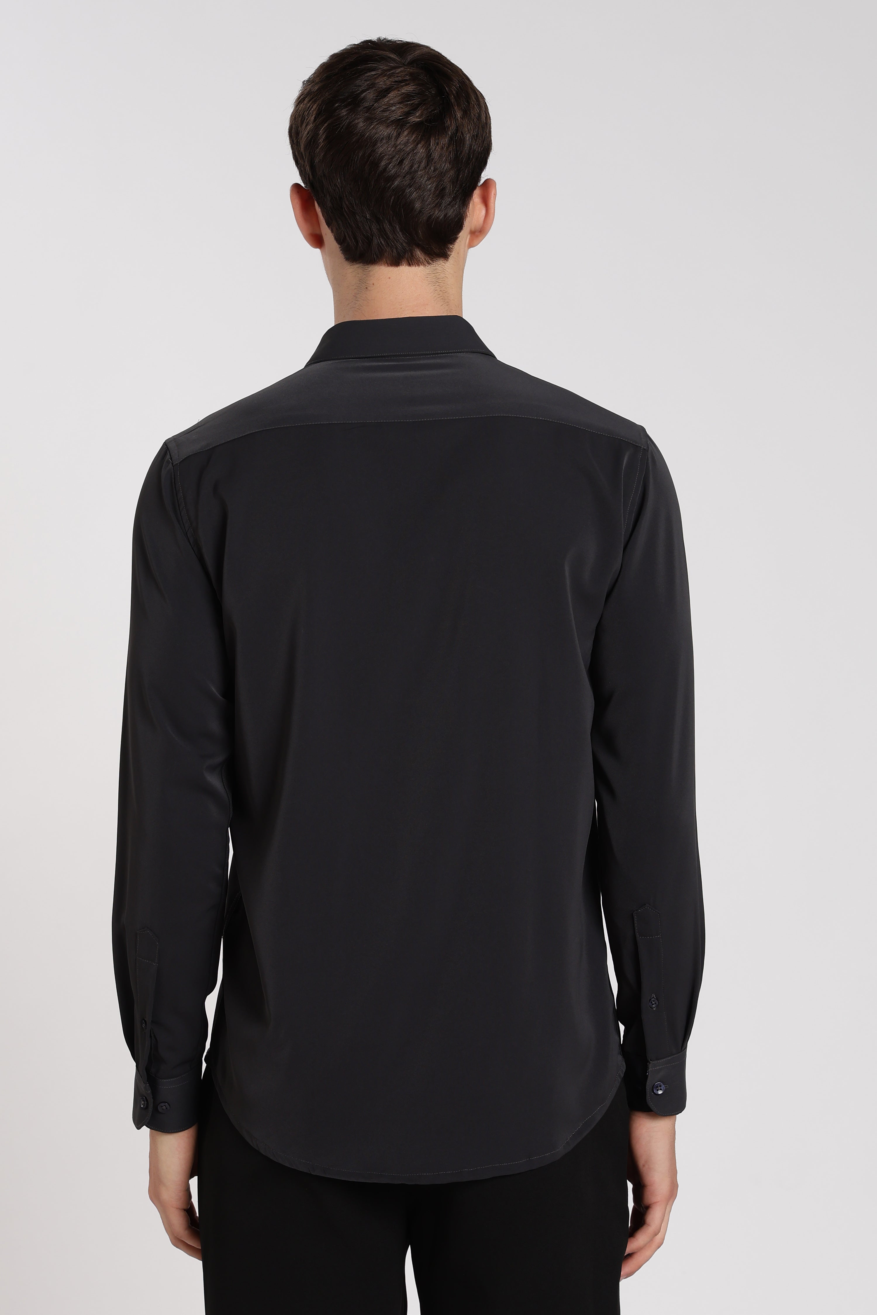 Men’s Black Imported Japanese Lycra Formal Shirt
