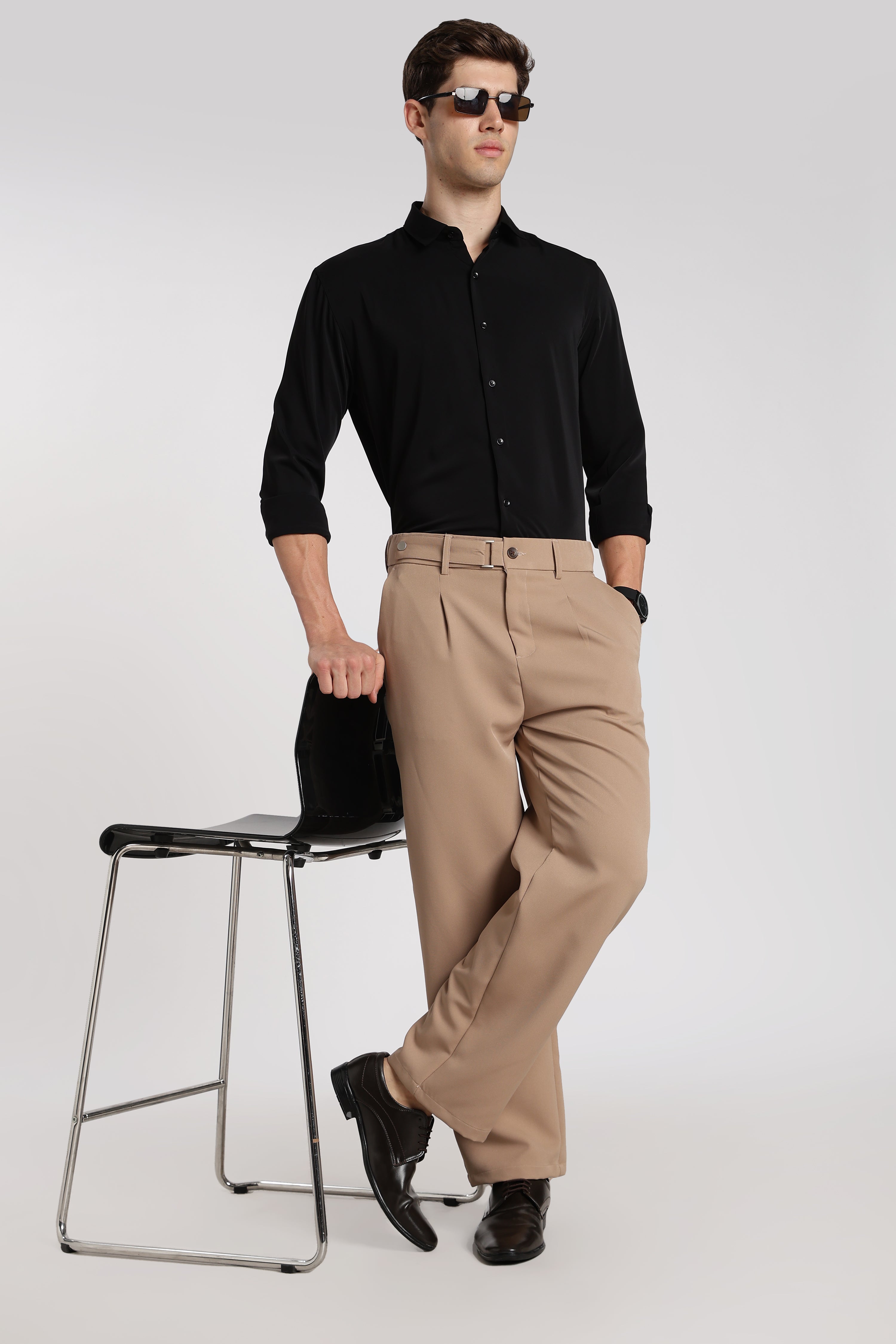 Men’s Charcoal Grey Imported Japanese Lycra Formal Shirt