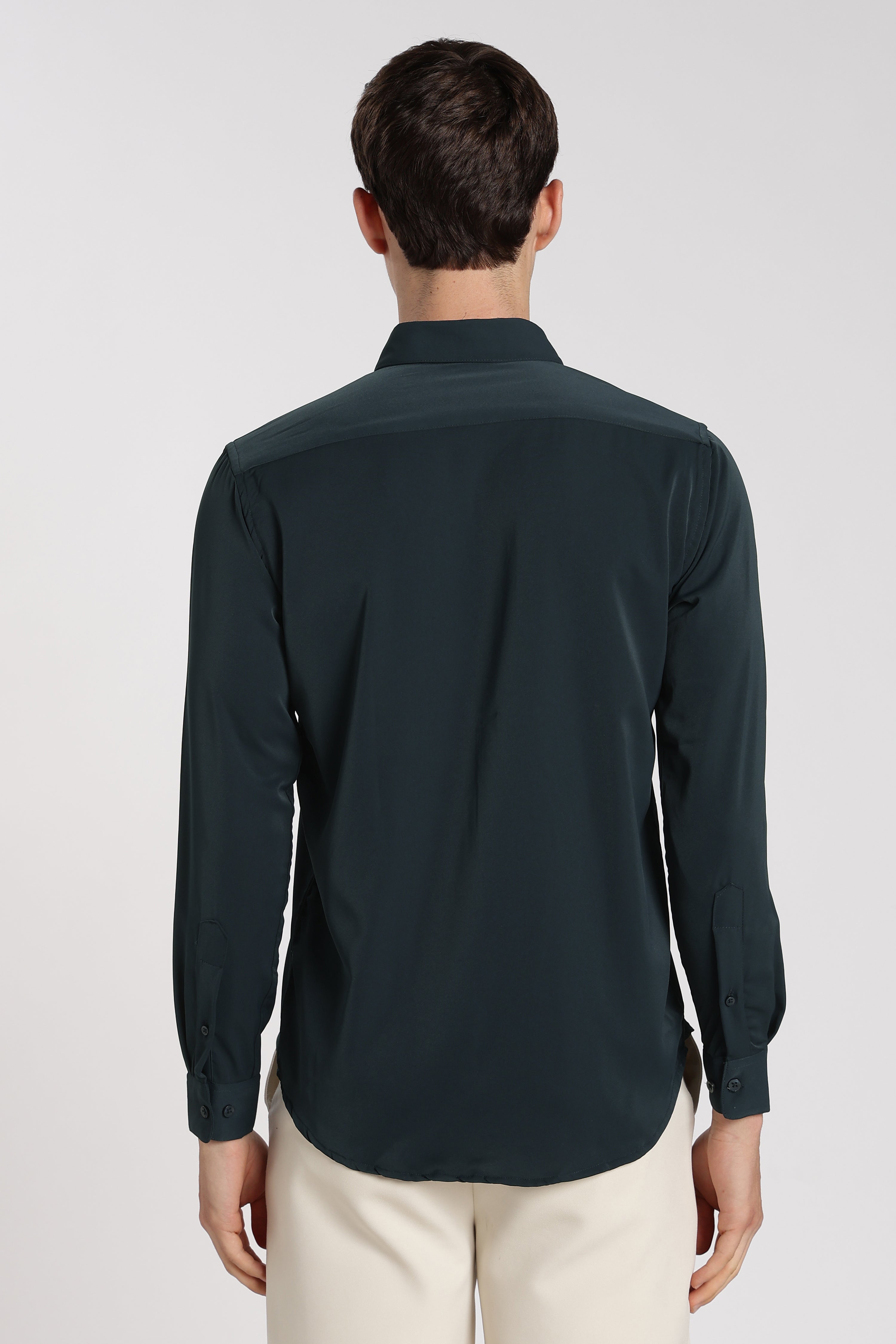 Men’s Teal Blue Imported Japanese Lycra Formal Shirt