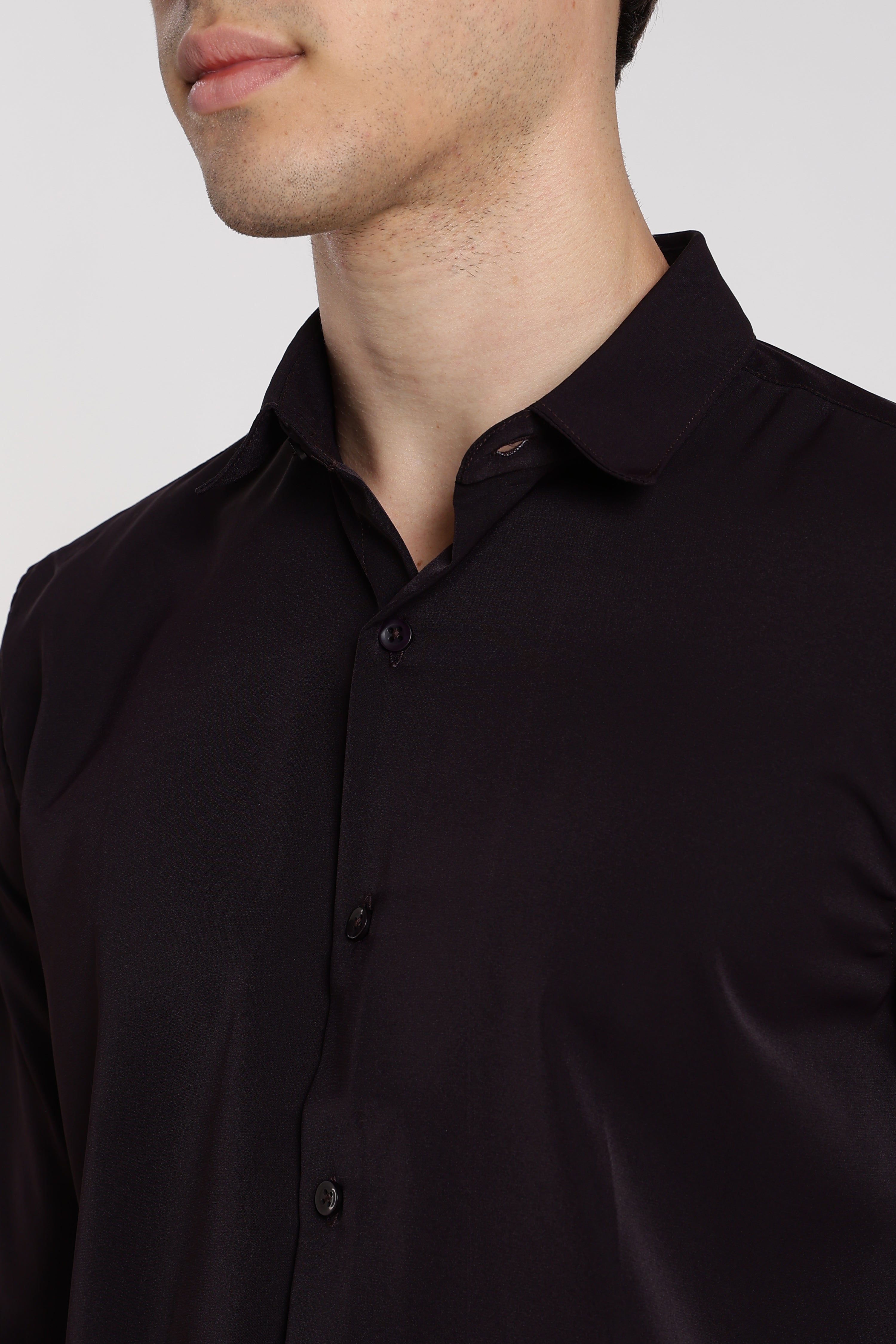 Men's Purple Imported Japanese Lycra Formal Shirt