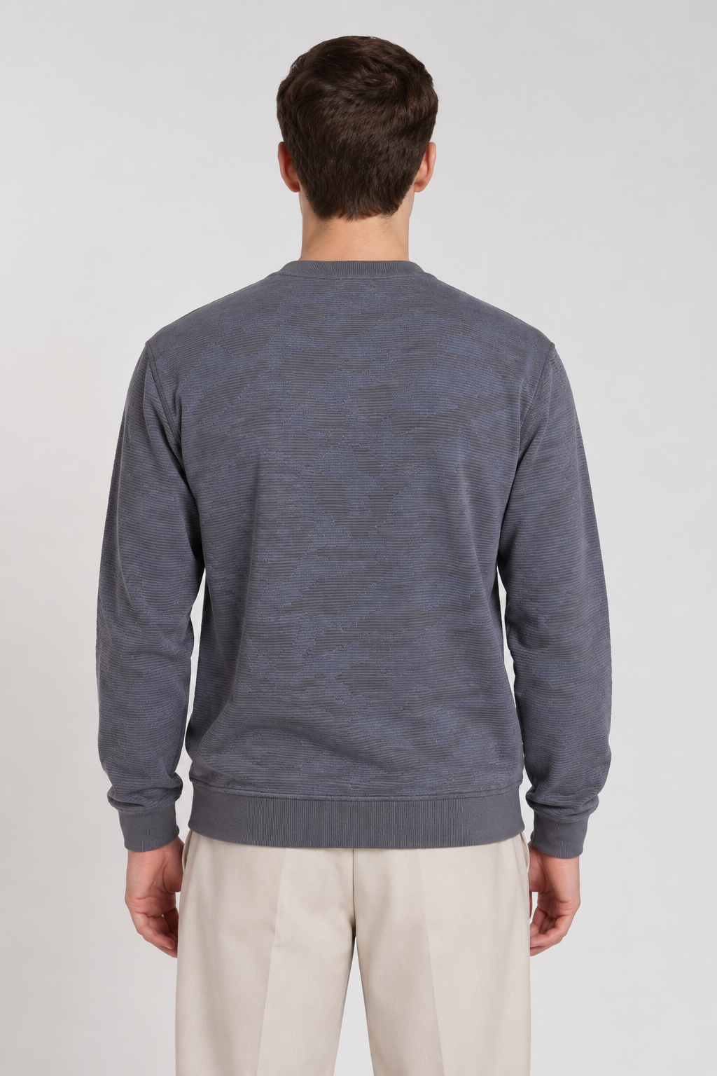 Men's Imported Grey Textured Sweatshirt with DUCH