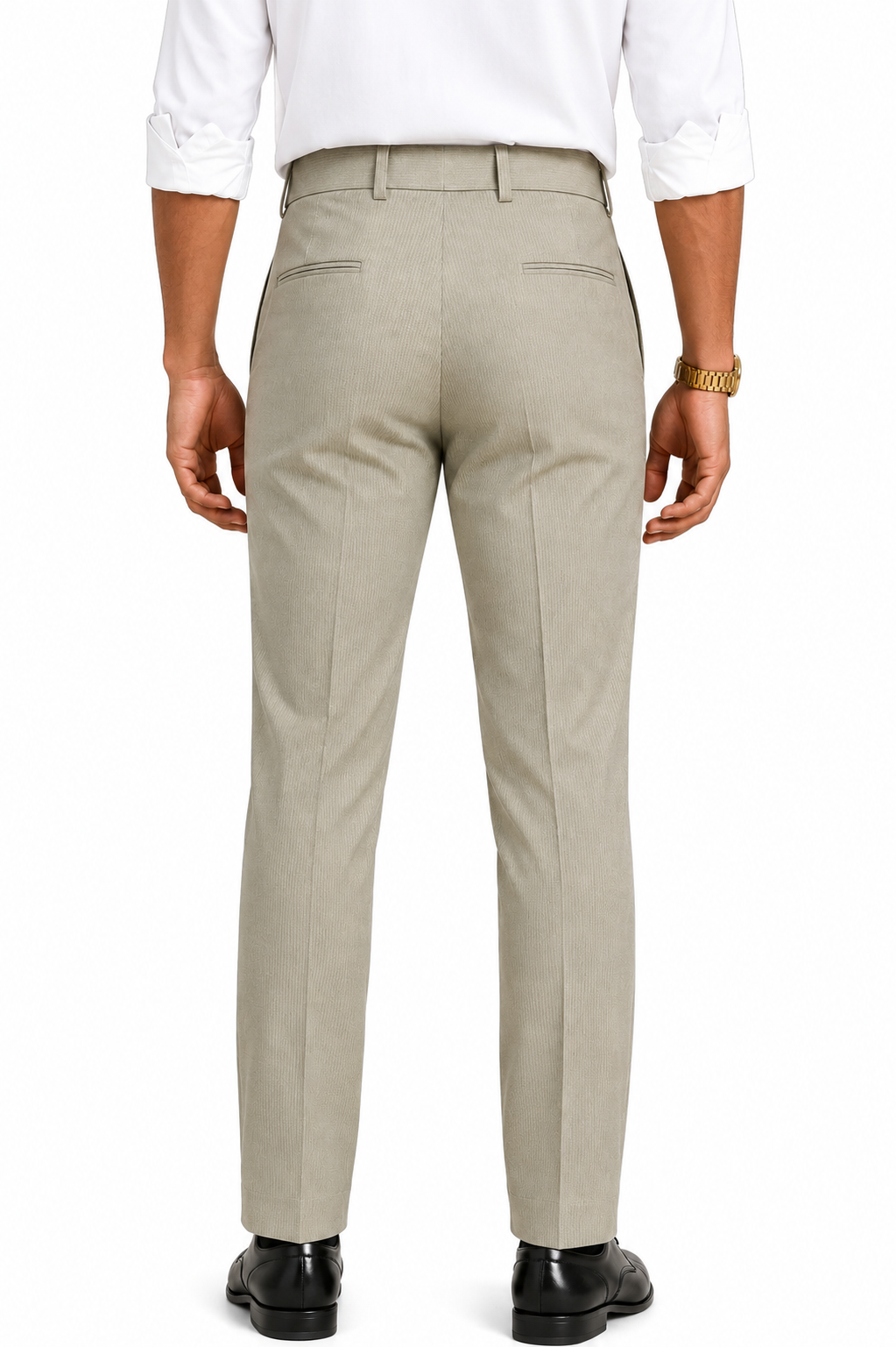 Men's Slim Fit Beige Trousers – Jupiter Fabric