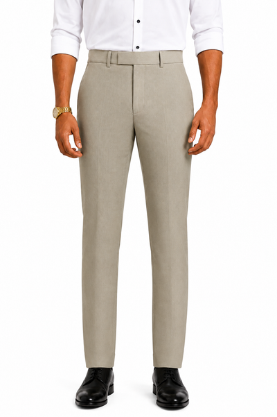 Men's Slim Fit Beige Trousers – Jupiter Fabric