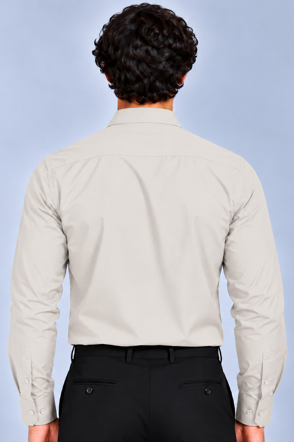 Men's Beige Satin Stripe Slim Fit Full Sleeve Formal Shirt