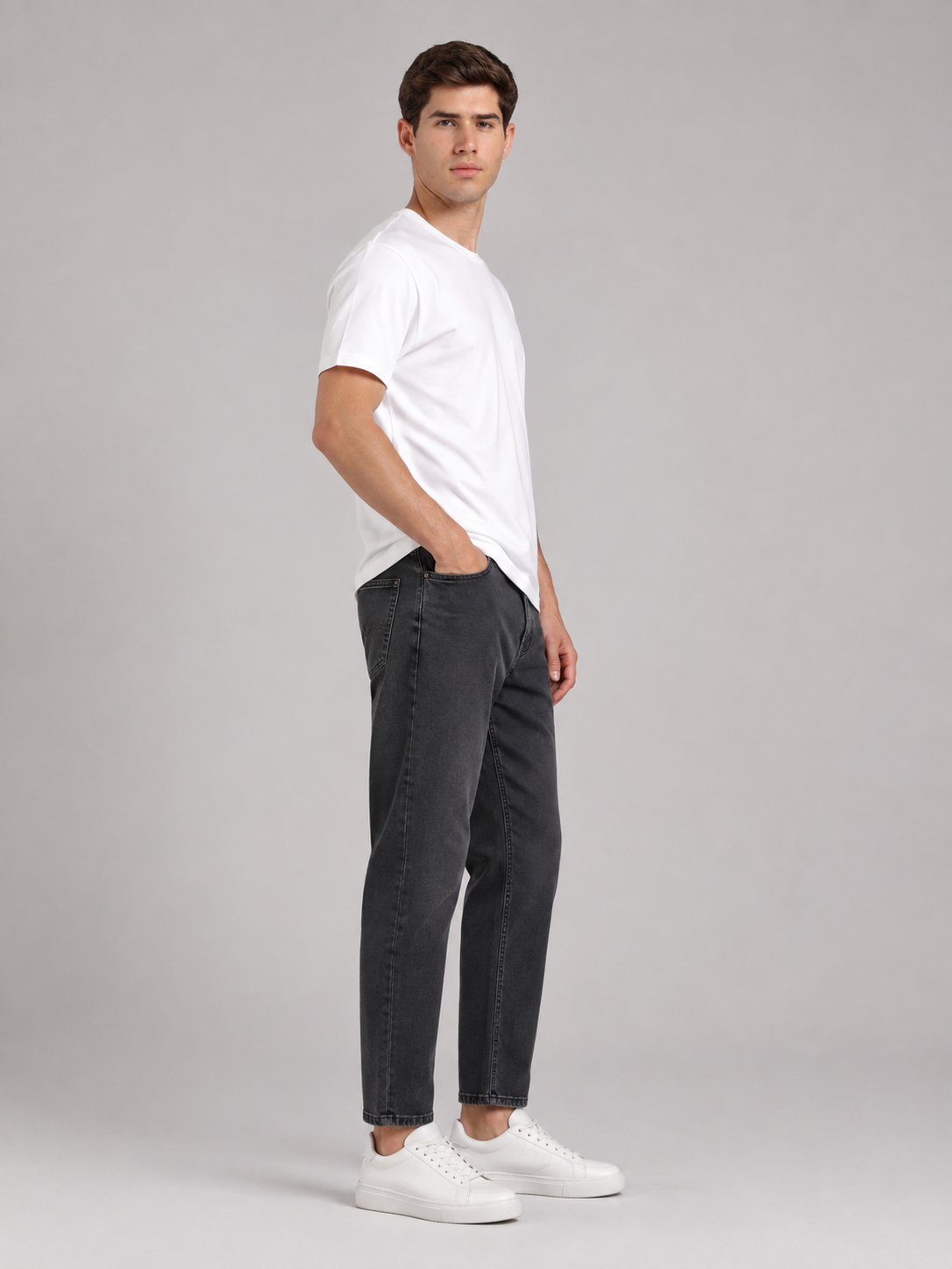 Men's Black Mom-Fit Jeans for Men